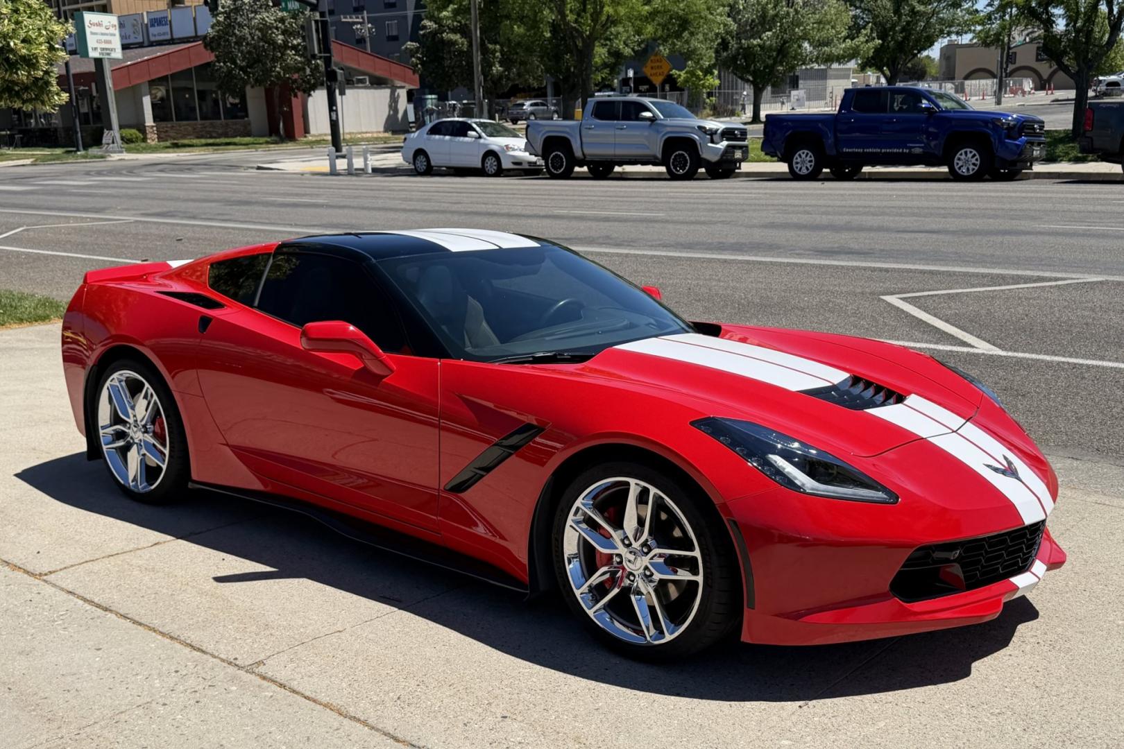 2016 Victory Red /Gray Chevrolet Corvette Stingray 2LT (1G1YD2D77G5) with an V8 6.2 Liter engine, Automatic 8 Speed transmission, located at 2304 W. Main St., Boise, ID, 83702, (208) 342-7777, 43.622105, -116.218658 - Well Cared For And It Shows!- Photo#27