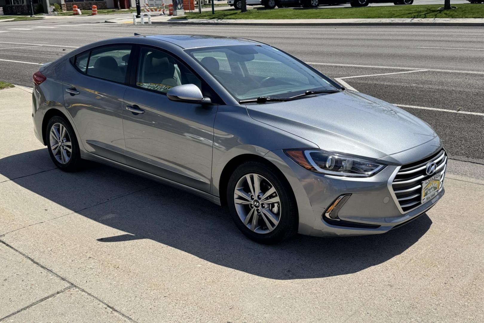 2018 Steel Gray /Gray Hyundai Elantra (KMHD84LF6JU) with an 4 Cyl 2.0 Liter engine, Automatic transmission, located at 2304 W. Main St., Boise, ID, 83702, (208) 342-7777, 43.622105, -116.218658 - Photo#2
