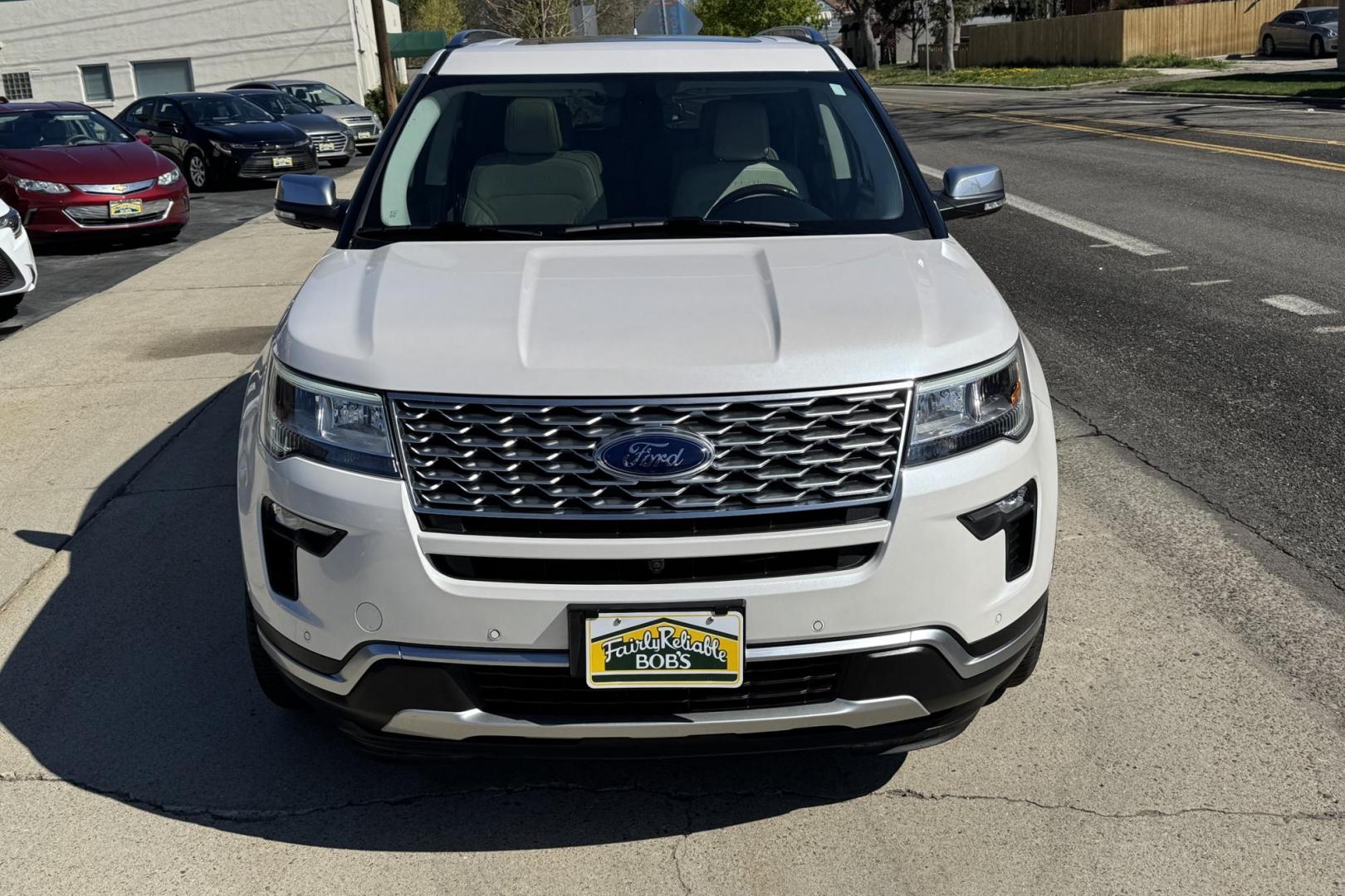 2019 Star White /Medium Soft Ceramic Ford Explorer Platinum (1FM5K8HT0KG) with an V6 3.5 Liter Twin Turbo engine, Automatic 6 Speed transmission, located at 2304 W. Main St., Boise, ID, 83702, (208) 342-7777, 43.622105, -116.218658 - Stunning One Owner Idaho SUV With Brand New Tires Too! - Photo#3