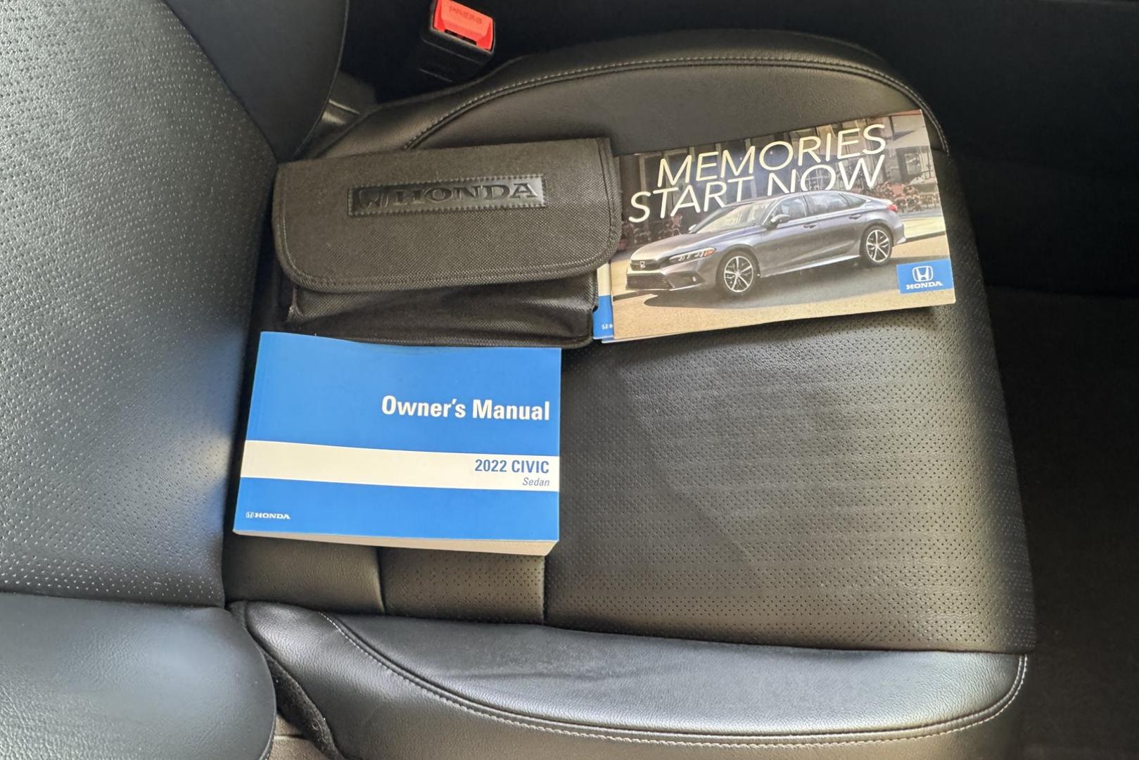2022 Crystal Black Pearl /Black Honda Civic Touring (2HGFE1F95NH) with an 4 Cyl 1.5 Liter Turbo engine, Automatic transmission, located at 2304 W. Main St., Boise, ID, 83702, (208) 342-7777, 43.622105, -116.218658 - Remaining Factory Warranty! Great Cars! - Photo#20