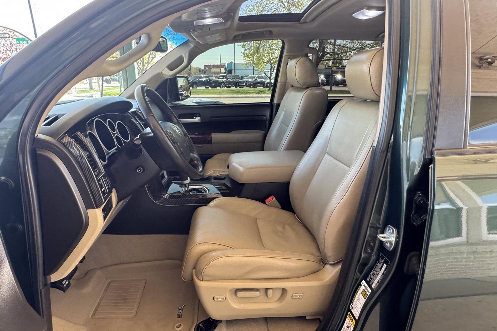 2008 Green /Tan Toyota Tundra Double Cab Limited (5TFDV58118X) with an V8 5.7 Liter engine, Automatic transmission, located at 2304 W. Main St., Boise, ID, 83702, (208) 342-7777, 43.622105, -116.218658 - Hard To Find! Great To Own! - Photo#12