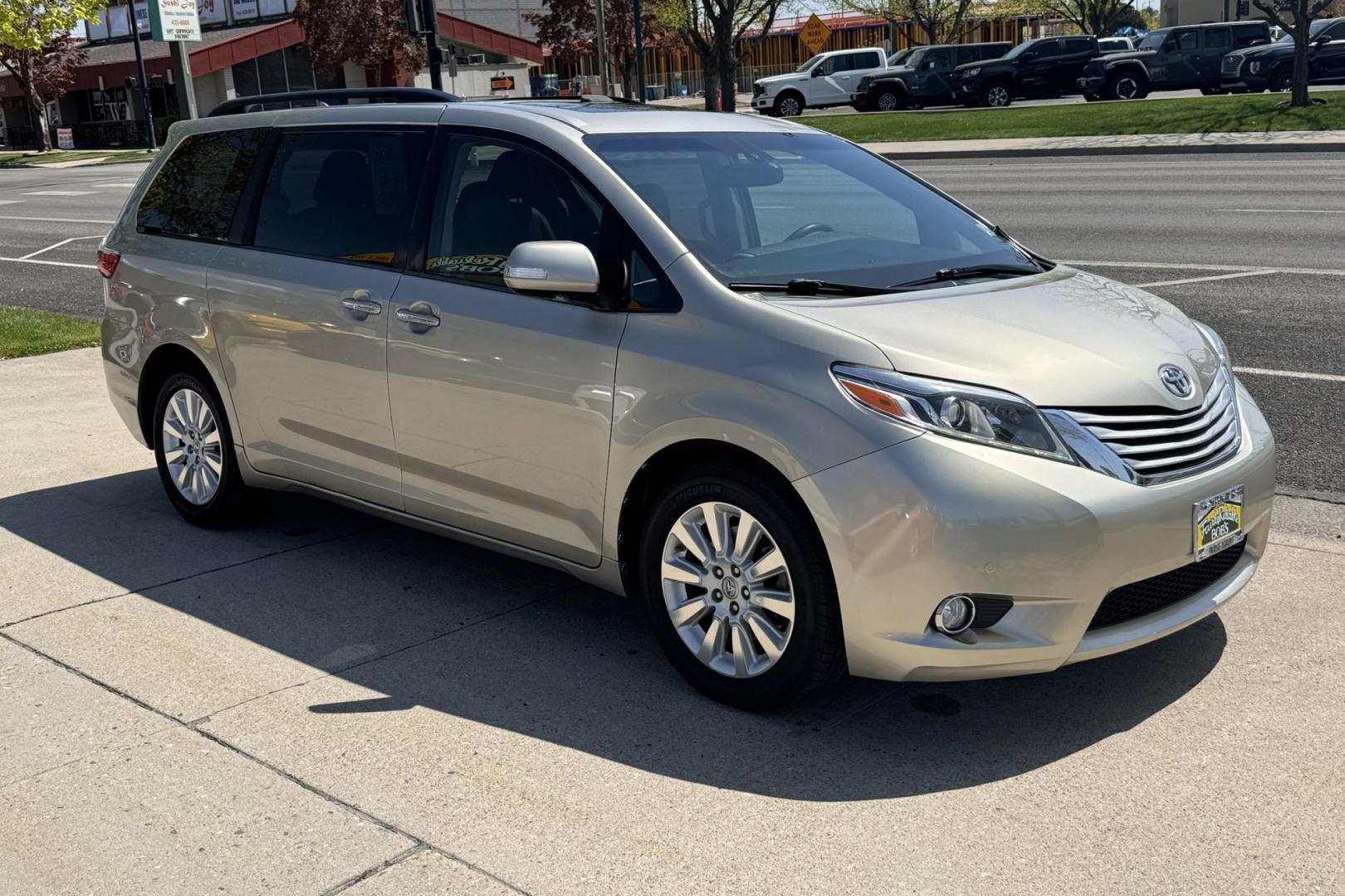 2015 Champagne Mica /Havana Brown Toyota Sienna Limited (5TDDK3DC1FS) with an V6 3.5 Liter engine, Automatic 6 Speed transmission, located at 2304 W. Main St., Boise, ID, 83702, (208) 342-7777, 43.622105, -116.218658 - Stunning! Highly Optioned All Wheel Drive Sienna! - Photo#2