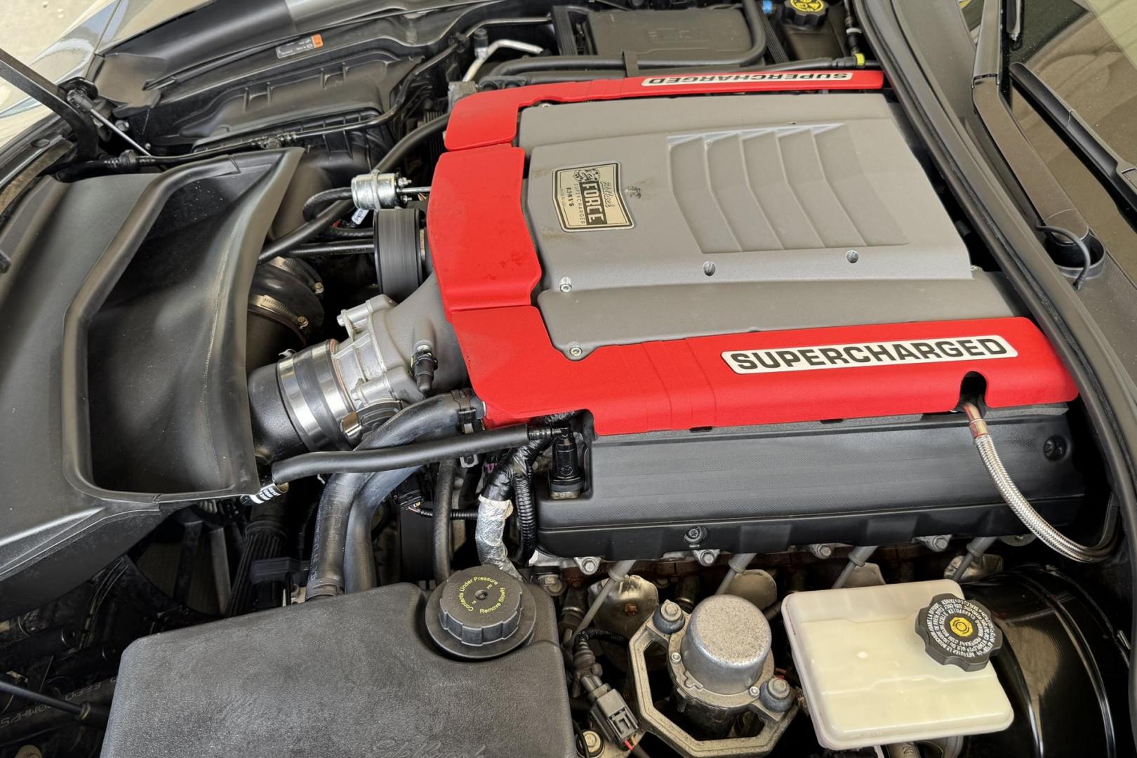 2015 Shark Gray Chevrolet Corvette Stingray 2LT Z51 (1G1YK2D7XF5) with an V8 6.2 Liter Supercharged engine, Automatic 8 Speed transmission, located at 2304 W. Main St., Boise, ID, 83702, (208) 342-7777, 43.622105, -116.218658 - Supercharged! Clean Low Mileage Stingray! - Photo#13