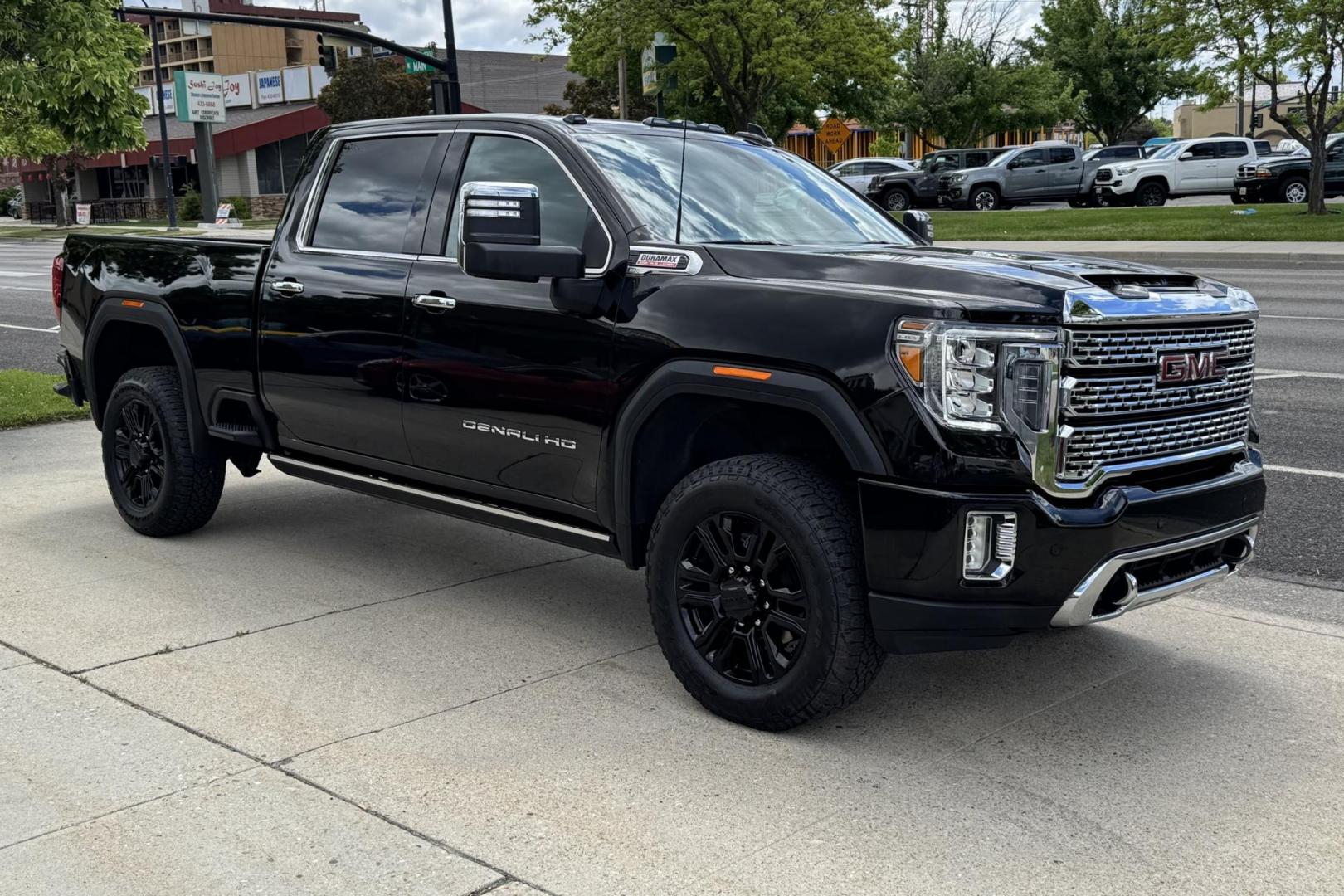 2023 Ebony Twilight Metallic /Jet Black GMC Sierra 3500HD Denali (1GT49WEY5PF) with an V8 6.6 Liter Turbo Duramax Diesel engine, Automatic 10 Speed Allison transmission, located at 2304 W. Main St., Boise, ID, 83702, (208) 342-7777, 43.622105, -116.218658 - Remaining Factory Warranty! This Truck is Nice! - Photo#2