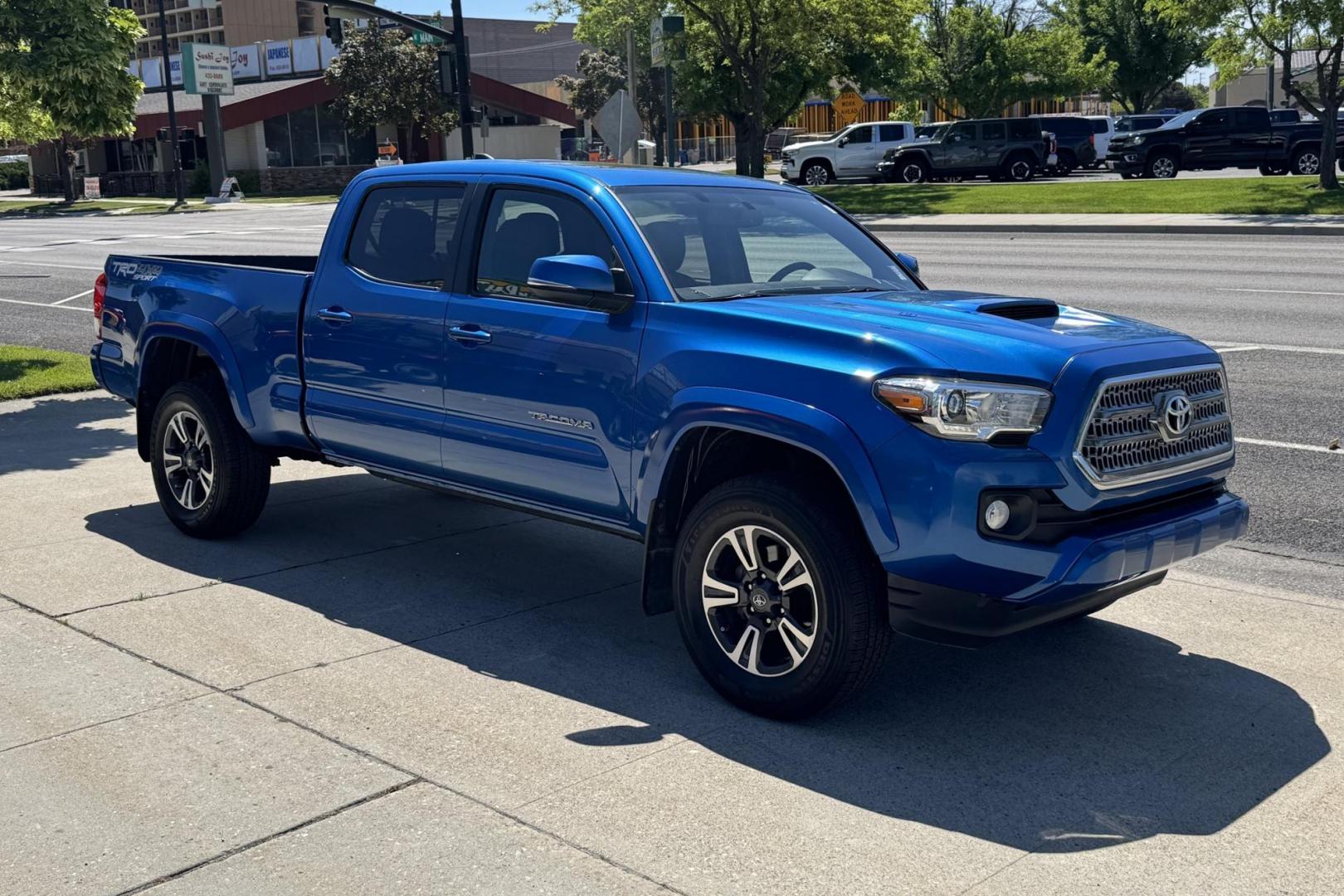 2017 Blazing Blue Pearl /Black Toyota Tacoma TRD Sport (5TFDZ5BN1HX) with an V6 3.5 Liter engine, Automatic 6 Speed transmission, located at 2304 W. Main St., Boise, ID, 83702, (208) 342-7777, 43.622105, -116.218658 - Rare Color! Clean Truck! - Photo#3