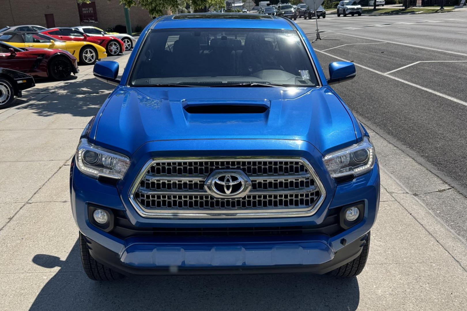2017 Blazing Blue Pearl /Black Toyota Tacoma TRD Sport (5TFDZ5BN1HX) with an V6 3.5 Liter engine, Automatic 6 Speed transmission, located at 2304 W. Main St., Boise, ID, 83702, (208) 342-7777, 43.622105, -116.218658 - Rare Color! Clean Truck! - Photo#2