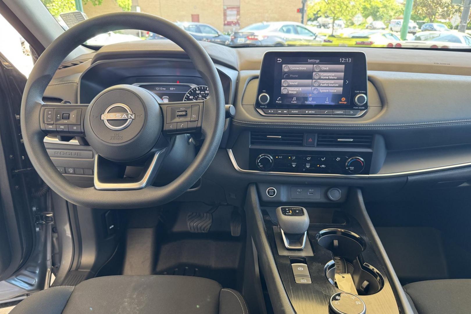 2023 Gray /Black Nissan Rogue S (5N1BT3AB4PC) with an 3 Cyl 1.5 Liter Turbo engine, Automatic transmission, located at 2304 W. Main St., Boise, ID, 83702, (208) 342-7777, 43.622105, -116.218658 - Remaining Factory Warranty! - Photo#9
