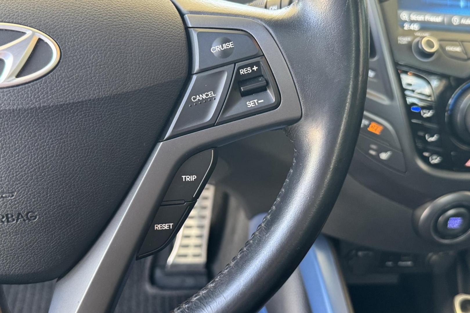 2013 Black /Black/Blue Hyundai Veloster Turbo Coupe (KMHTC6AE3DU) with an 4 Cyl 1.6 Liter Turbo engine, Automatic 6 Speed transmission, located at 2304 W. Main St., Boise, ID, 83702, (208) 342-7777, 43.622105, -116.218658 - Low Mileage Veloster! - Photo#8