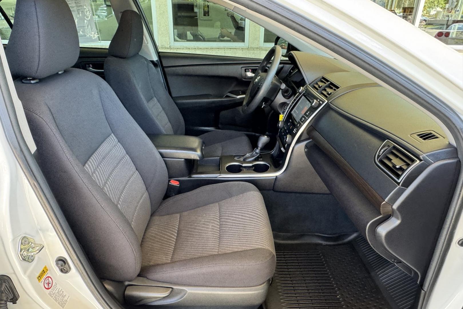 2017 Super White /Black Toyota Camry LE (4T1BF1FK3HU) with an 4 Cyl 2.5 Liter engine, Automatic transmission, located at 2304 W. Main St., Boise, ID, 83702, (208) 342-7777, 43.622105, -116.218658 - Sunroof, New Tires, Power Seat And Back Up Camera! - Photo#16