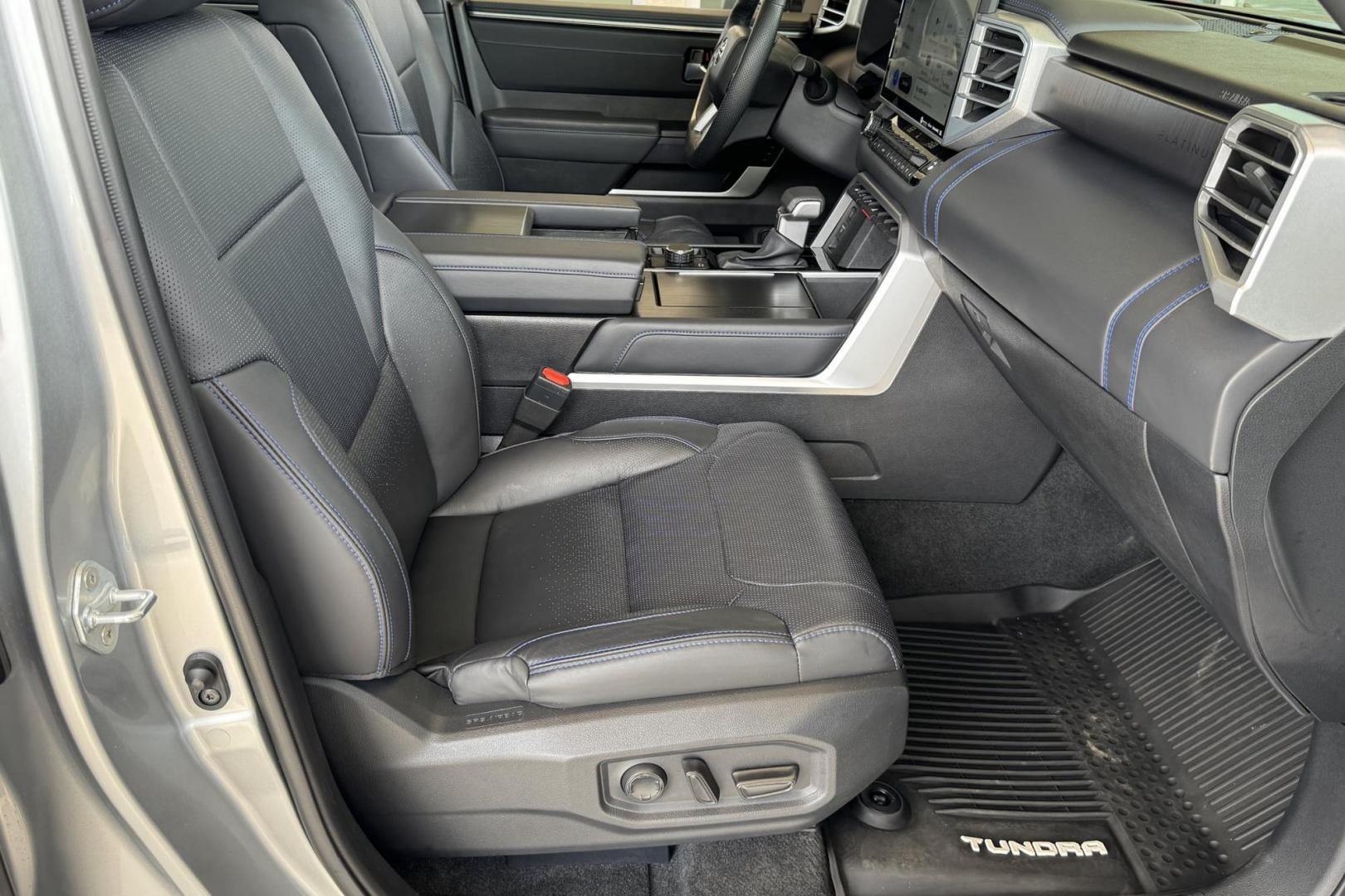 2024 Silver /Black Toyota Tundra Platinum (5TFNA5EC1RX) with an V6 3.4 Liter Twin Turbo engine, Automatic 10 Speed transmission, located at 2304 W. Main St., Boise, ID, 83702, (208) 342-7777, 43.622105, -116.218658 - A Lot Of Remaining Factory Warranty! - Photo#22