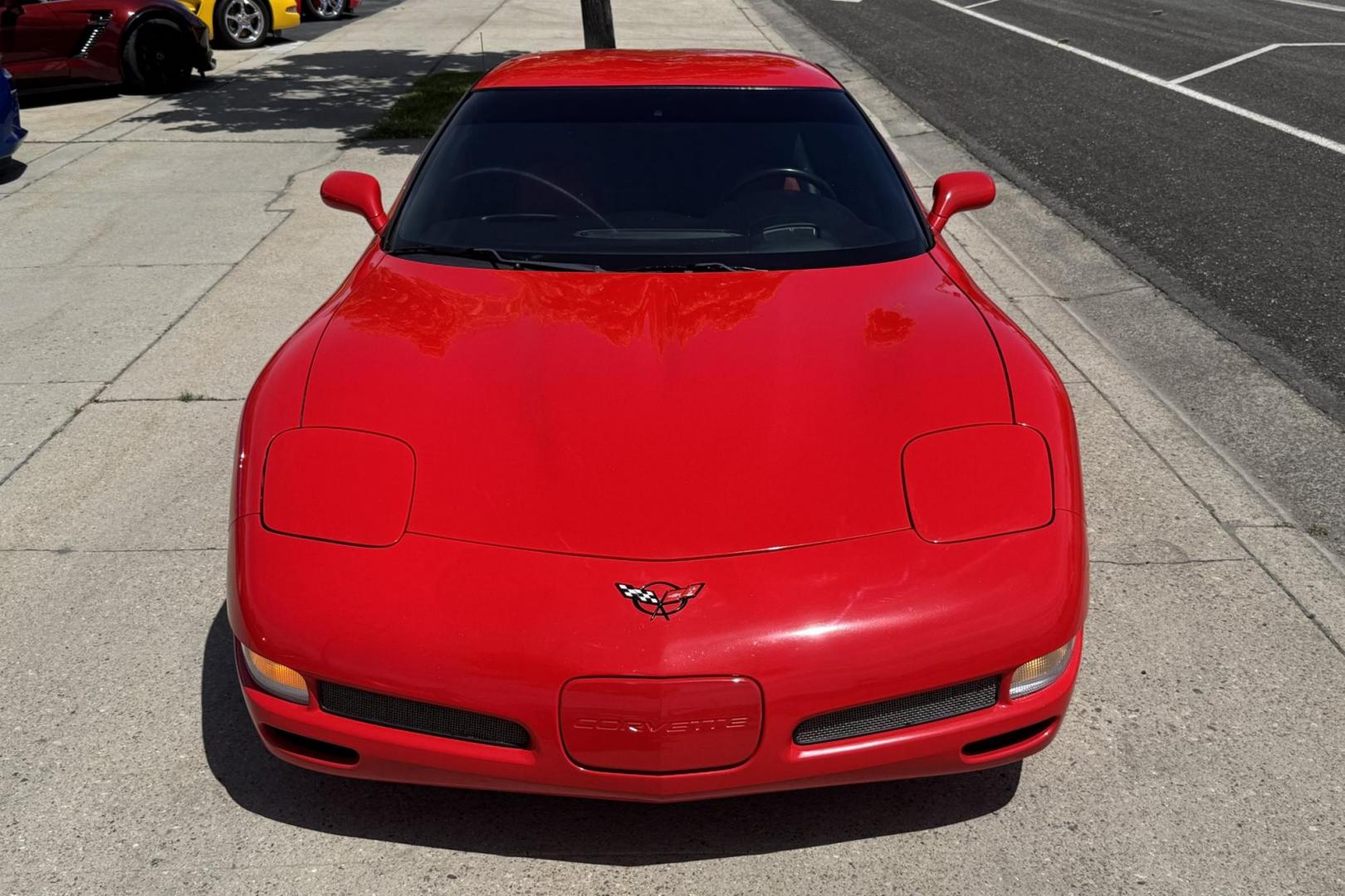 2002 Victory Red /Red/Black Chevrolet Corvette Z06 (1G1YY12S725) with an V8 5.7 Liter engine, 6 Speed Manual transmission, located at 2304 W. Main St., Boise, ID, 83702, (208) 342-7777, 43.622105, -116.218658 - LS6 405 Horse Power! - Photo#3