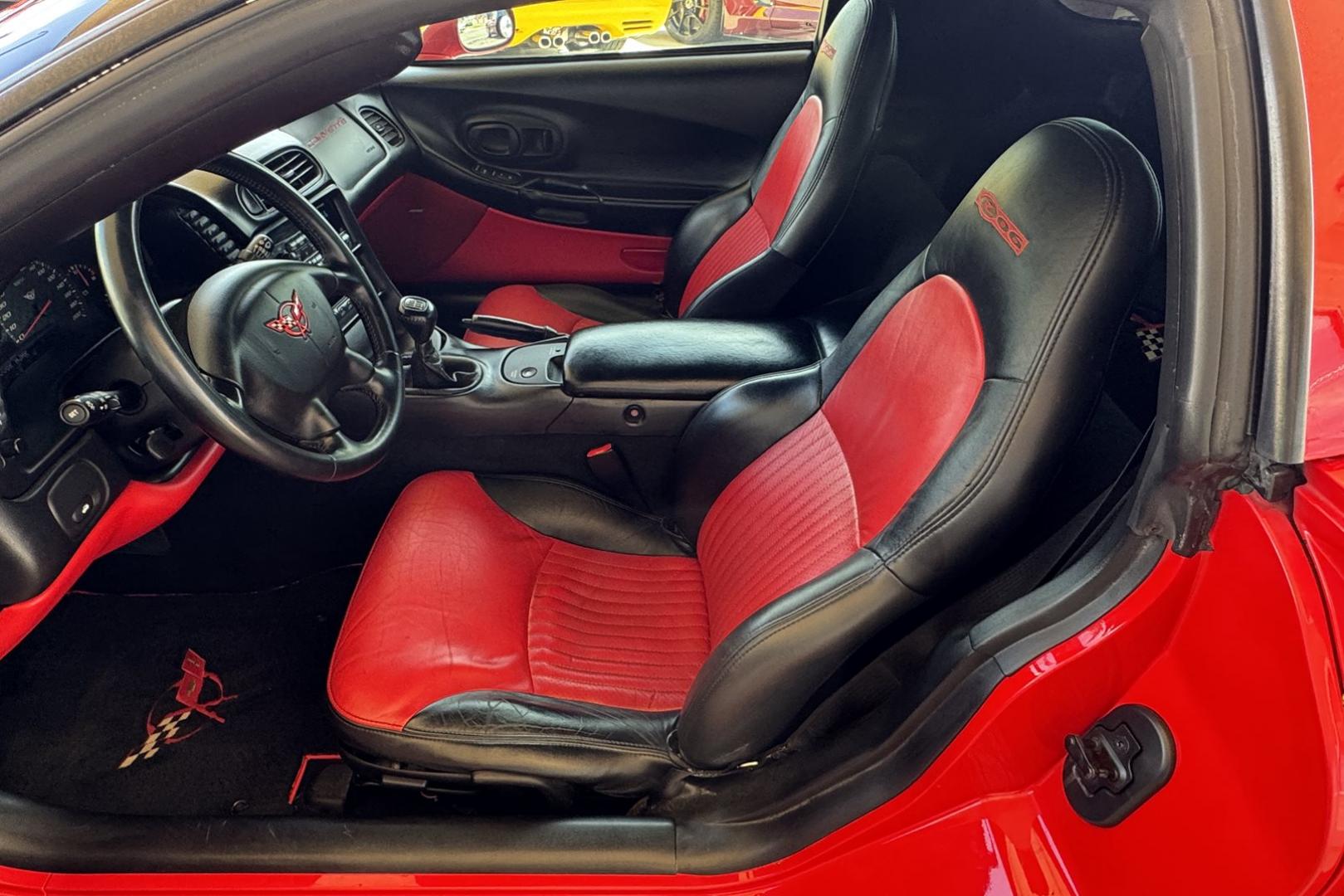 2002 Victory Red /Red/Black Chevrolet Corvette Z06 (1G1YY12S725) with an V8 5.7 Liter engine, 6 Speed Manual transmission, located at 2304 W. Main St., Boise, ID, 83702, (208) 342-7777, 43.622105, -116.218658 - LS6 405 Horse Power! - Photo#5