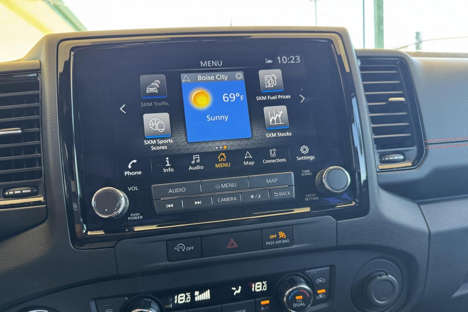 2023 Black /Black Nissan Frontier PRO-4X (1N6ED1EKXPN) with an V6 3.8 Liter engine, Automatic 9 Speed transmission, located at 2304 W. Main St., Boise, ID, 83702, (208) 342-7777, 43.622105, -116.218658 - Remaining Factory Warranty! Really Cool Truck! - Photo#6