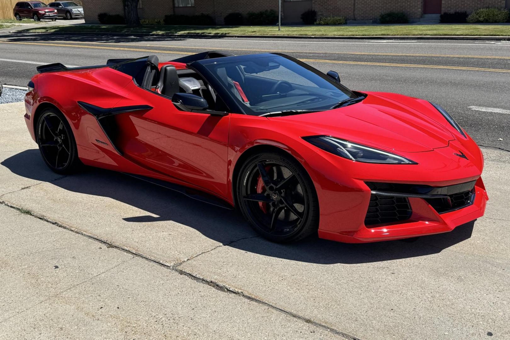 2024 Torch Red /Jet Black Chevrolet Corvette Stingray E-Ray 2LZ (1G1YL3D43R5) with an V8 6.2 Liter engine, Automatic 8 Speed transmission, located at 2304 W. Main St., Boise, ID, 83702, (208) 342-7777, 43.622105, -116.218658 - Photo#3
