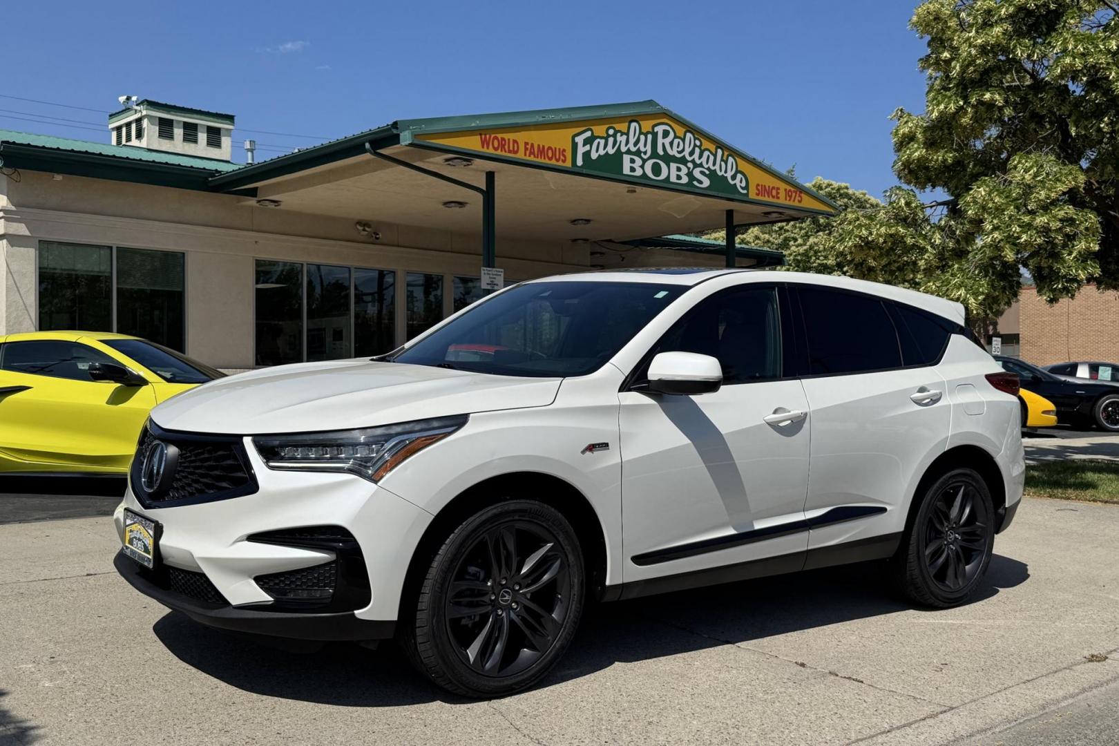 2019 White Diamond Pearl /Red/Black Acura RDX W/ A-Spec Pkg (5J8TC2H65KL) with an 4 Cyl 2.0 Liter Turbo engine, Automatic 10 Speed transmission, located at 2304 W. Main St., Boise, ID, 83702, (208) 342-7777, 43.622105, -116.218658 - New Tires! Loaded With Safety Features! - Photo#0