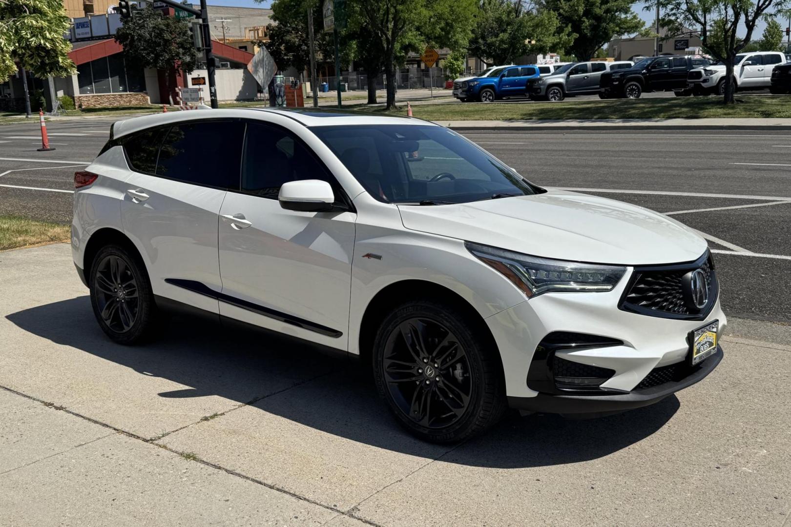 2019 White Diamond Pearl /Red/Black Acura RDX W/ A-Spec Pkg (5J8TC2H65KL) with an 4 Cyl 2.0 Liter Turbo engine, Automatic 10 Speed transmission, located at 2304 W. Main St., Boise, ID, 83702, (208) 342-7777, 43.622105, -116.218658 - New Tires! Loaded With Safety Features! - Photo#2