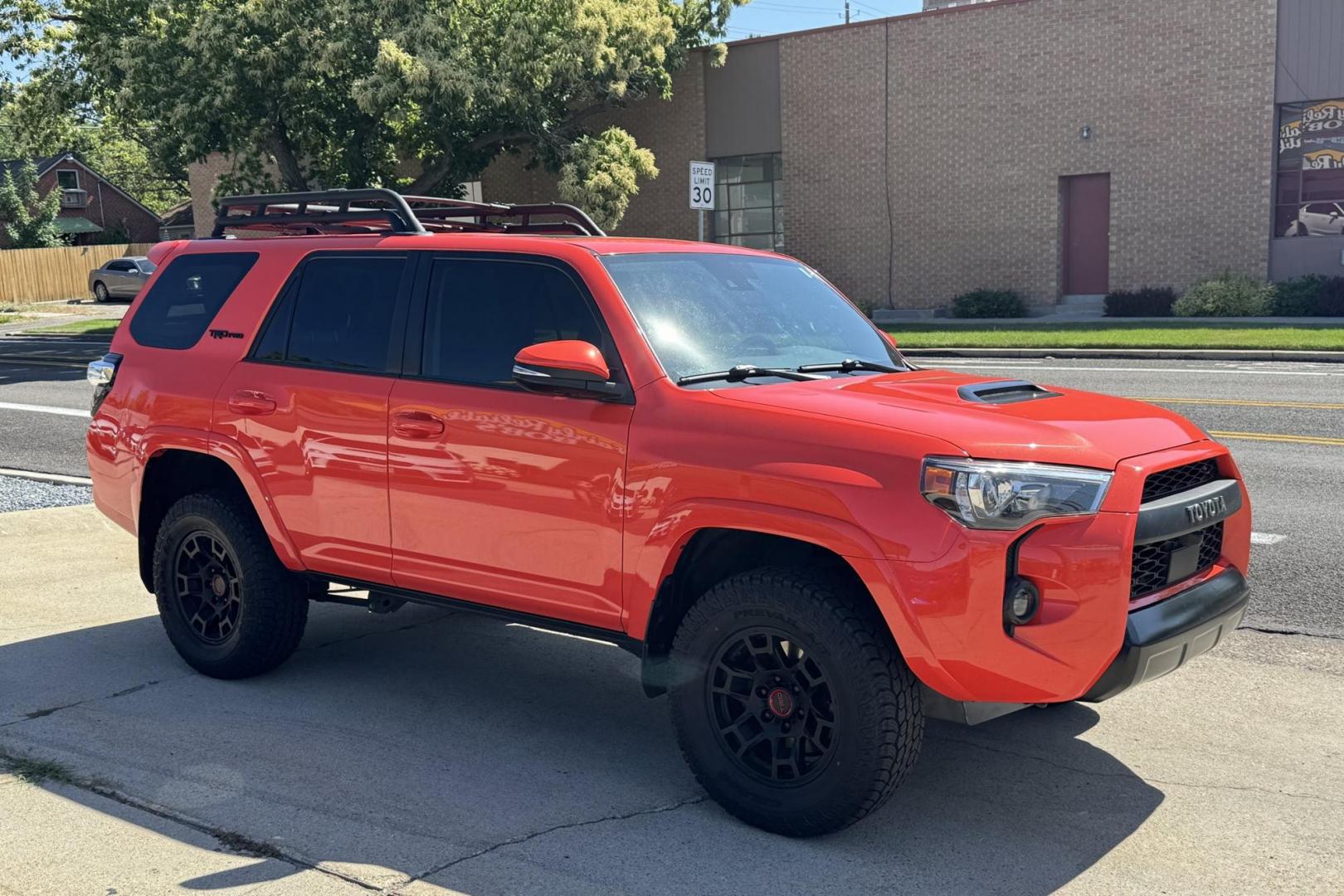 2023 Solar Octane /Black Toyota 4Runner TRD Pro (JTELU5JR7P6) with an V6 4.0 Liter engine, Automatic transmission, located at 2304 W. Main St., Boise, ID, 83702, (208) 342-7777, 43.622105, -116.218658 - Solar Octane TRD Pro! - Photo#2