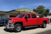 2016 Victory Red /Tan GMC Sierra 3500HD SLT (1GT42XC89GF) with an V8 6.6 Liter Turbo Duramax Diesel engine, Automatic 6 Speed With Overdrive Allison transmission, located at 2304 W. Main St., Boise, ID, 83702, (208) 342-7777, 43.622105, -116.218658 - Long Bed! Capable Hauler! - Photo#0