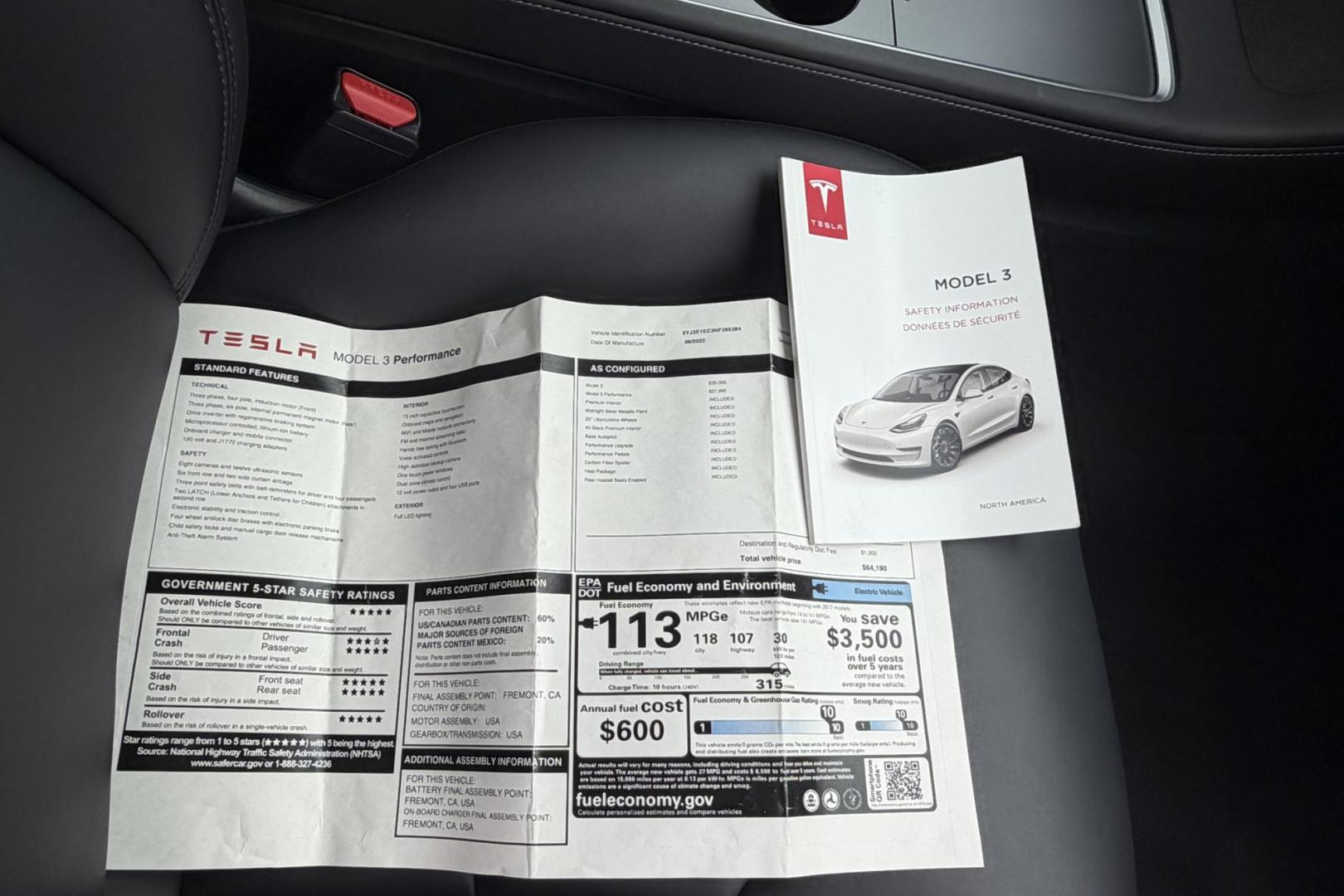 2022 Midnight Silver Metallic /Black Tesla Model 3 Performance (5YJ3E1EC3NF) with an 75 kWh engine, Automatic transmission, located at 2304 W. Main St., Boise, ID, 83702, (208) 342-7777, 43.622105, -116.218658 - All Wheel Drive Performance! Clean And Ready To Go!- Photo#22