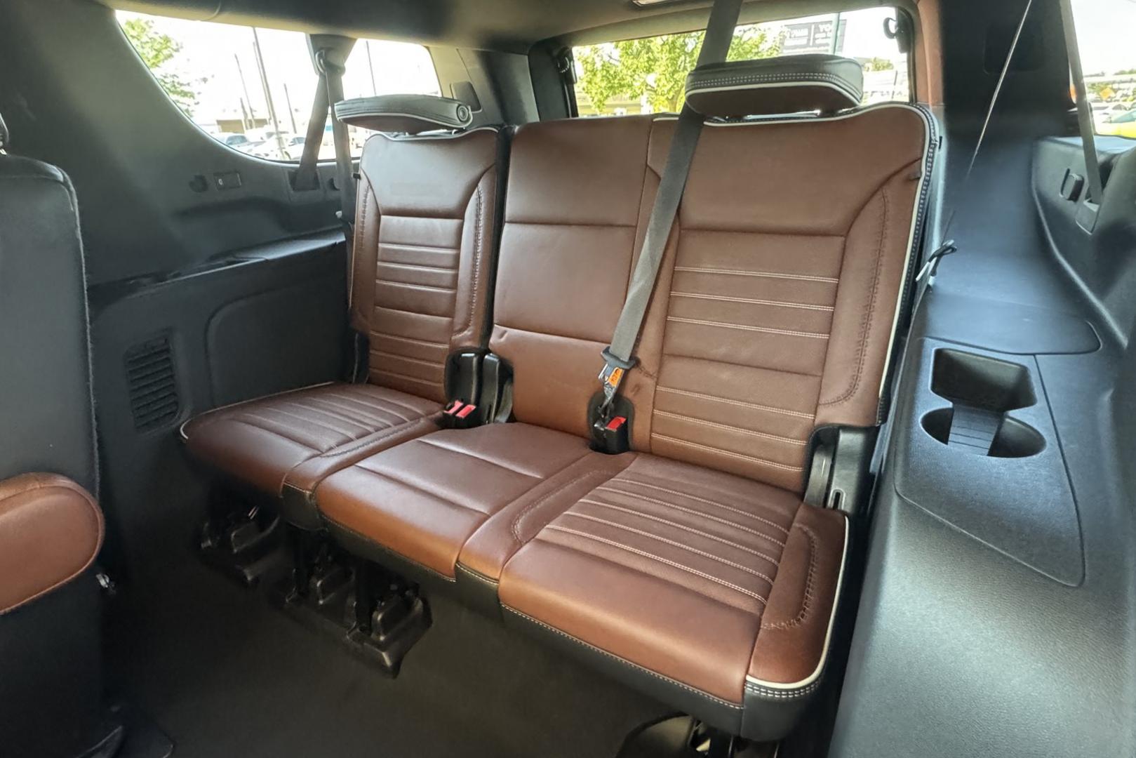 2023 White /Alpine Umber GMC Yukon Denali Ultimate (1GKS2KKT6PR) with an 6 Cyl 3.0 Liter Turbo Diesel engine, Automatic 10 Speed transmission, located at 2304 W. Main St., Boise, ID, 83702, (208) 342-7777, 43.622105, -116.218658 - Rear Entertainment System! Panoramic Sunroof! - Photo#22