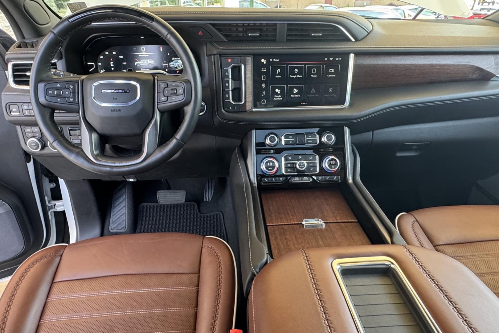 2023 White /Alpine Umber GMC Yukon Denali Ultimate (1GKS2KKT6PR) with an 6 Cyl 3.0 Liter Turbo Diesel engine, Automatic 10 Speed transmission, located at 2304 W. Main St., Boise, ID, 83702, (208) 342-7777, 43.622105, -116.218658 - Rear Entertainment System! Panoramic Sunroof! - Photo#24
