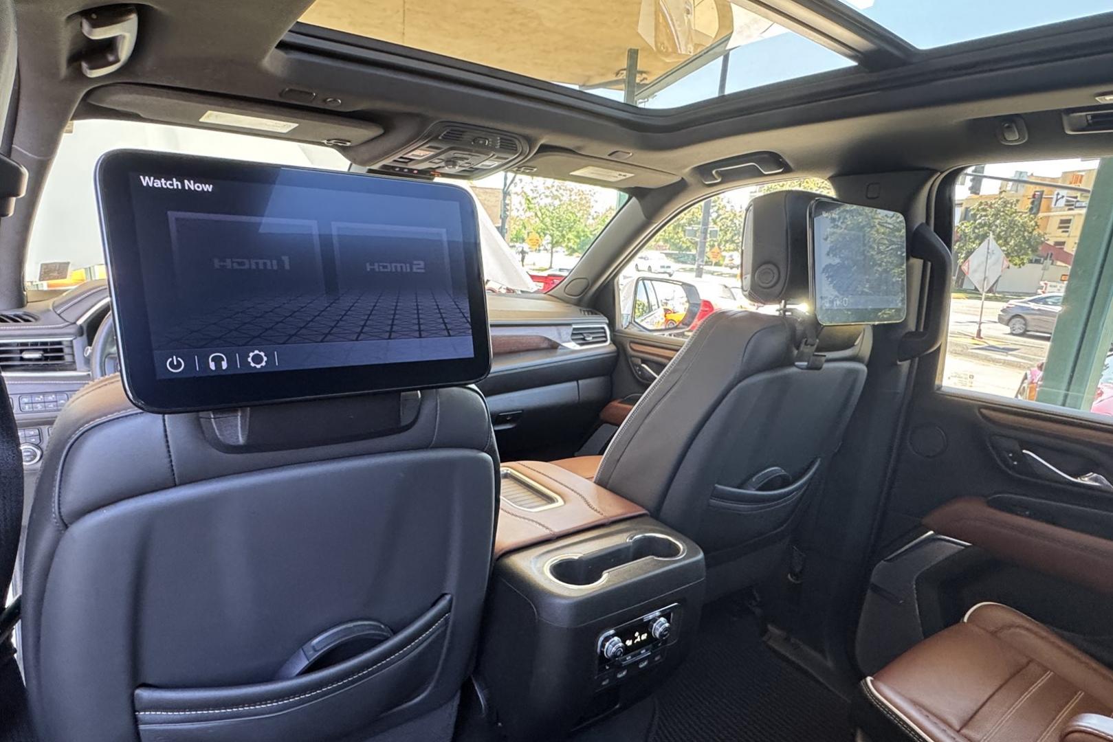 2023 White /Alpine Umber GMC Yukon Denali Ultimate (1GKS2KKT6PR) with an 6 Cyl 3.0 Liter Turbo Diesel engine, Automatic 10 Speed transmission, located at 2304 W. Main St., Boise, ID, 83702, (208) 342-7777, 43.622105, -116.218658 - Rear Entertainment System! Panoramic Sunroof! - Photo#26