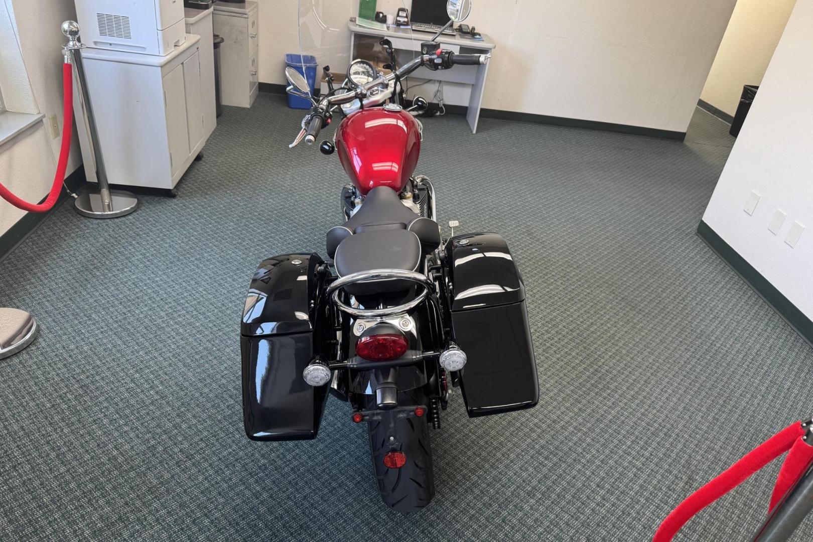 2022 Hopper Red /Black Triumph Bonneville Speedmaster (SMTD46HL6NT) with an 1200cc engine, 6 Speed Manual transmission, located at 2304 W. Main St., Boise, ID, 83702, (208) 342-7777, 43.622105, -116.218658 - One Owner! Idaho Motorcycle! Only 3k Miles! - Photo#3