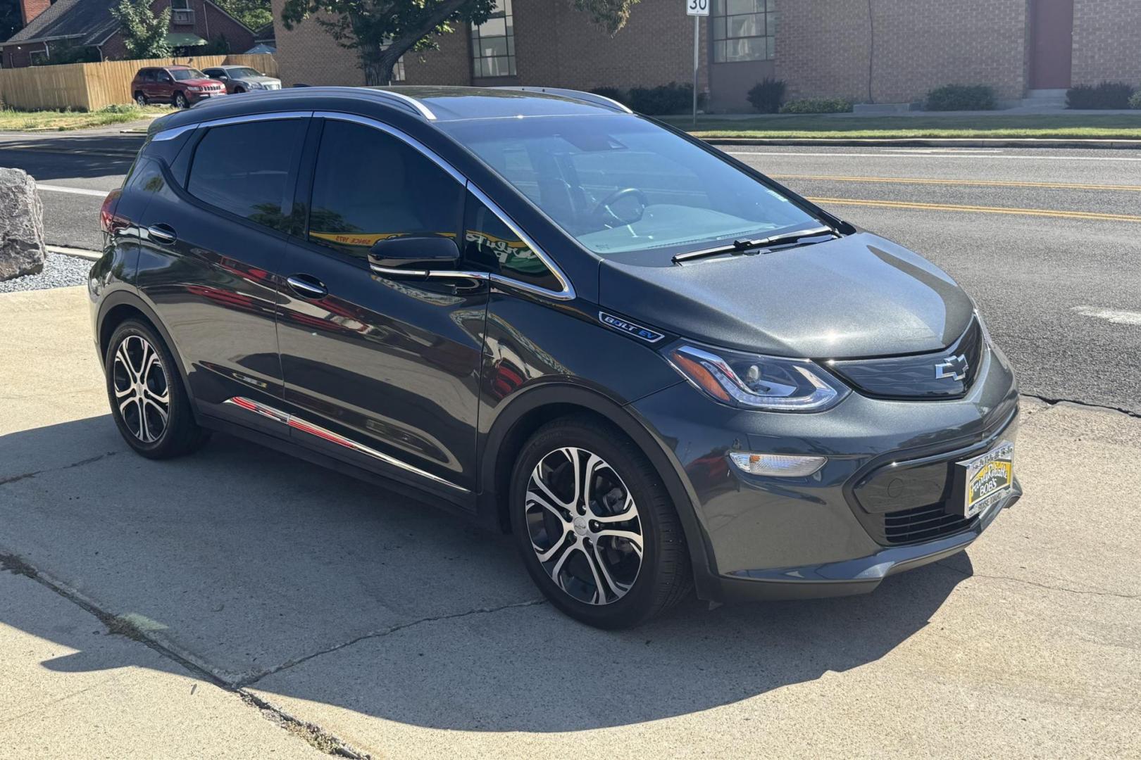 2019 Nightfall Gray Metallic /Dark Galvanized/Sky Cool Gray Chevrolet Bolt Premier (1G1FZ6S08K4) with an 60 kWh engine, Automatic transmission, located at 2304 W. Main St., Boise, ID, 83702, (208) 342-7777, 43.622105, -116.218658 - Battery Warranty Until December 16th 2029 or 117,408 Miles! - Photo#1