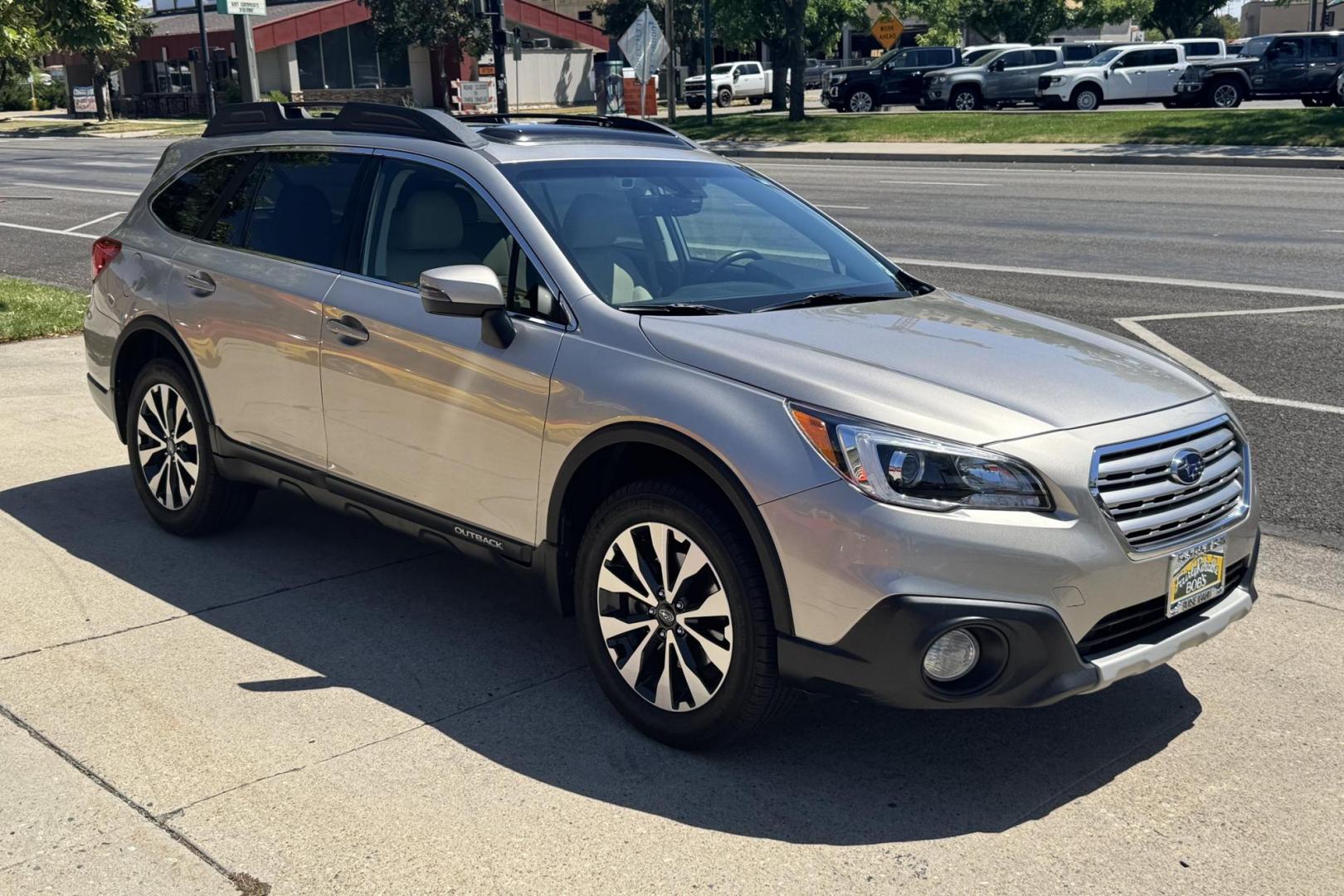 2017 Tungsten Metallic /Tan Subaru Outback Limited (4S4BSANC5H3) with an H4 2.5 Liter engine, Automatic transmission, located at 2304 W. Main St., Boise, ID, 83702, (208) 342-7777, 43.622105, -116.218658 - One Owner Idaho Outback! - Photo#2