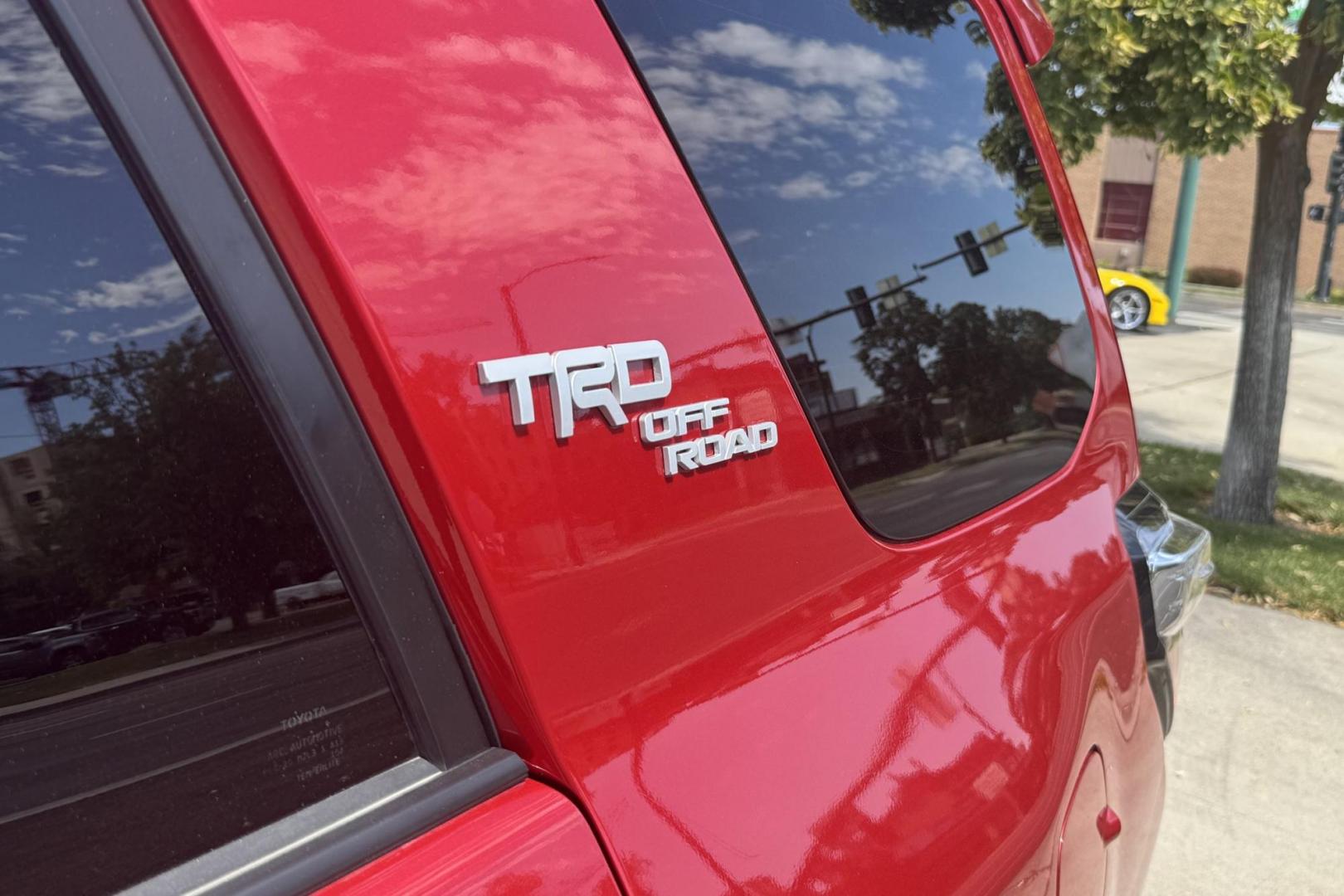 2023 Barcelona Red Metallic /Black Toyota 4Runner TRD Off Road Premium (JTERU5JR7P6) with an V6 4.0 Liter engine, Automatic transmission, located at 2304 W. Main St., Boise, ID, 83702, (208) 342-7777, 43.622105, -116.218658 - Very Clean TRD Off Road Premium! Ready For Adventure! - Photo#1