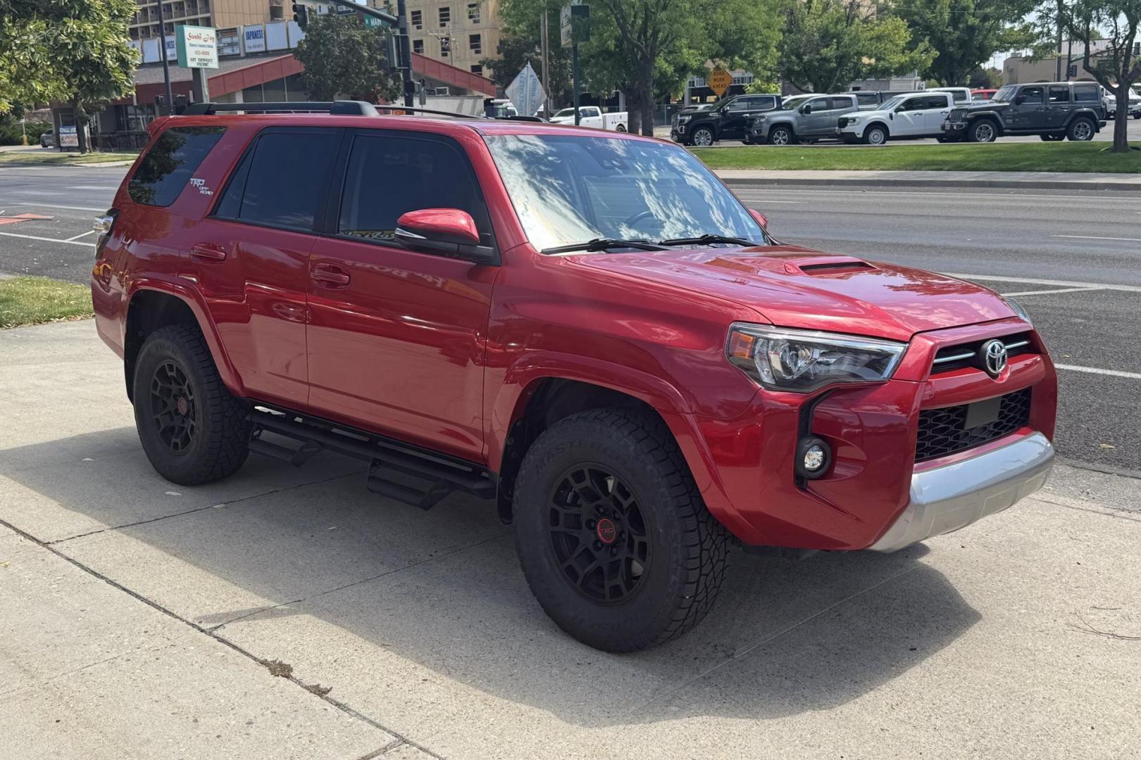 2023 Barcelona Red Metallic /Black Toyota 4Runner TRD Off Road Premium (JTERU5JR7P6) with an V6 4.0 Liter engine, Automatic transmission, located at 2304 W. Main St., Boise, ID, 83702, (208) 342-7777, 43.622105, -116.218658 - Very Clean TRD Off Road Premium! Ready For Adventure! - Photo#3