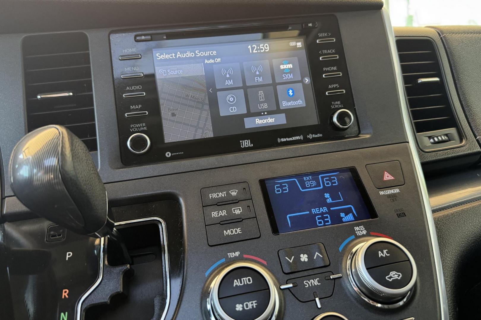 2019 Predawn Mica /Black Toyota Sienna SE Premium (5TDEZ3DC8KS) with an V6 3.5 Liter engine, Automatic 8 Speed transmission, located at 2304 W. Main St., Boise, ID, 83702, (208) 342-7777, 43.622105, -116.218658 - New Tires! Blue Ray Player! All Wheel Drive! Clean One Owner Idaho Car! - Photo#9