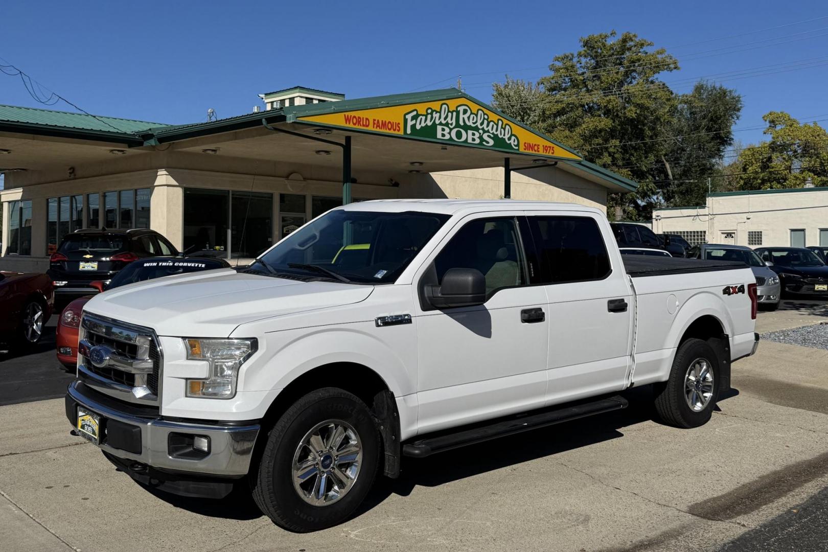2016 Oxford White /Gray Ford F-150 XLT (1FTFW1EFXGF) with an V8 5.0 Liter engine, Automatic transmission, located at 2304 W. Main St., Boise, ID, 83702, (208) 342-7777, 43.622105, -116.218658 - Seats 6! Ready To Haul! - Photo#0