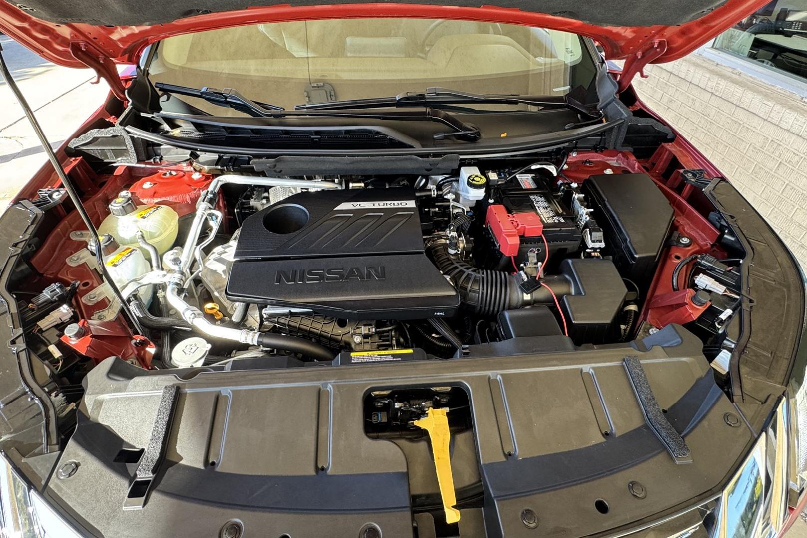 2023 Scarlet Ember /Black Nissan Rogue SV (5N1BT3BB5PC) with an 3 Cyl 1.5 Liter Turbo engine, Automatic transmission, located at 2304 W. Main St., Boise, ID, 83702, (208) 342-7777, 43.622105, -116.218658 - Great Fuel Economy & All Wheel Drive! - Photo#10
