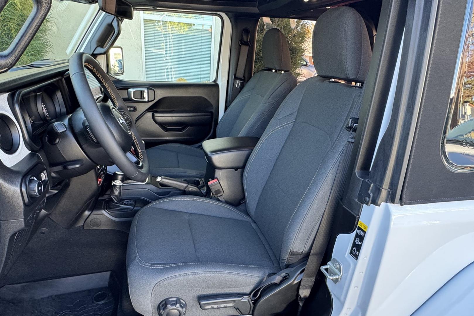 2024 White /Black Jeep Wrangler Willys (1C4PJXAG0RW) with an V6 3.6 Liter engine, 6 Speed Manual transmission, located at 2304 W. Main St., Boise, ID, 83702, (208) 342-7777, 43.622105, -116.218658 - Remaining Factory Warranty! New Tires! Manual 6 Speed Transmission! - Photo#11