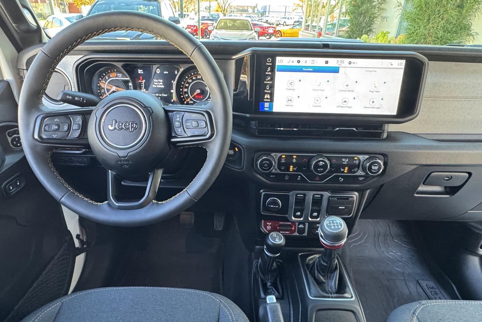 2024 White /Black Jeep Wrangler Willys (1C4PJXAG0RW) with an V6 3.6 Liter engine, 6 Speed Manual transmission, located at 2304 W. Main St., Boise, ID, 83702, (208) 342-7777, 43.622105, -116.218658 - Remaining Factory Warranty! New Tires! Manual 6 Speed Transmission! - Photo#15