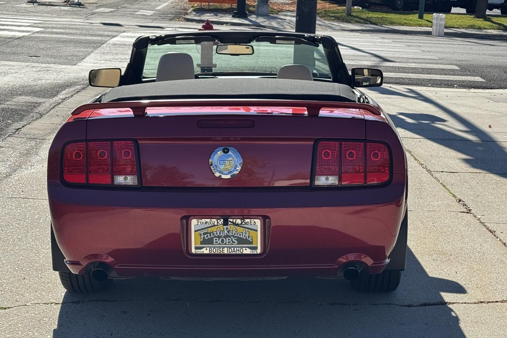 2007 Maroon /Redfire Clearcoat Ford Mustang GT Premium (1ZVHT85H375) with an V8 4.6 Liter engine, 5 Speed transmission, located at 2304 W. Main St., Boise, ID, 83702, (208) 342-7777, 43.622105, -116.218658 - Low Mileage Mustang GT Premium Convertible! Must See! - Photo#1