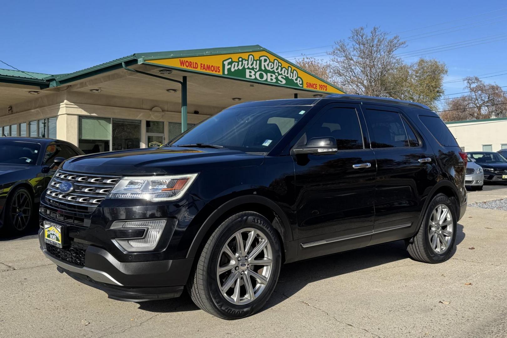 2017 Black /Black Ford Explorer Limited (1FM5K8F8XHG) with an V6 3.5 Liter engine, Automatic 6 Speed transmission, located at 2304 W. Main St., Boise, ID, 83702, (208) 342-7777, 43.622105, -116.218658 - New Tires! 7 Passenger! Highly Optioned! - Photo#0