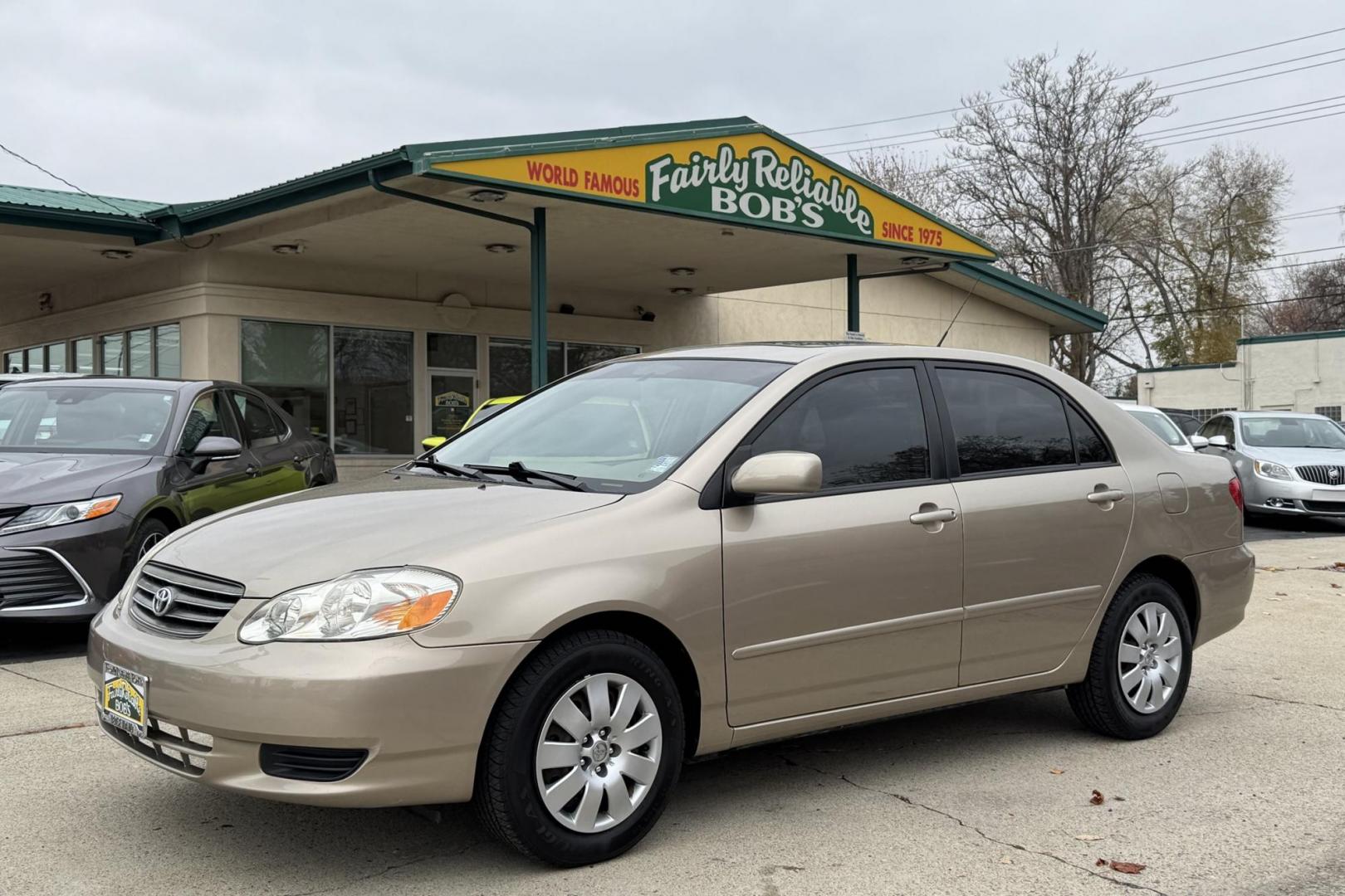 2004 Gold /Tan Toyota Corolla LE (1NXBR38E24Z) with an 4 Cyl 1.8 Liter engine, 5 Speed transmission, located at 2304 W. Main St., Boise, ID, 83702, (208) 342-7777, 43.622105, -116.218658 - Local One Owner Boise Car! 25k Actual Mileage! - Photo#0