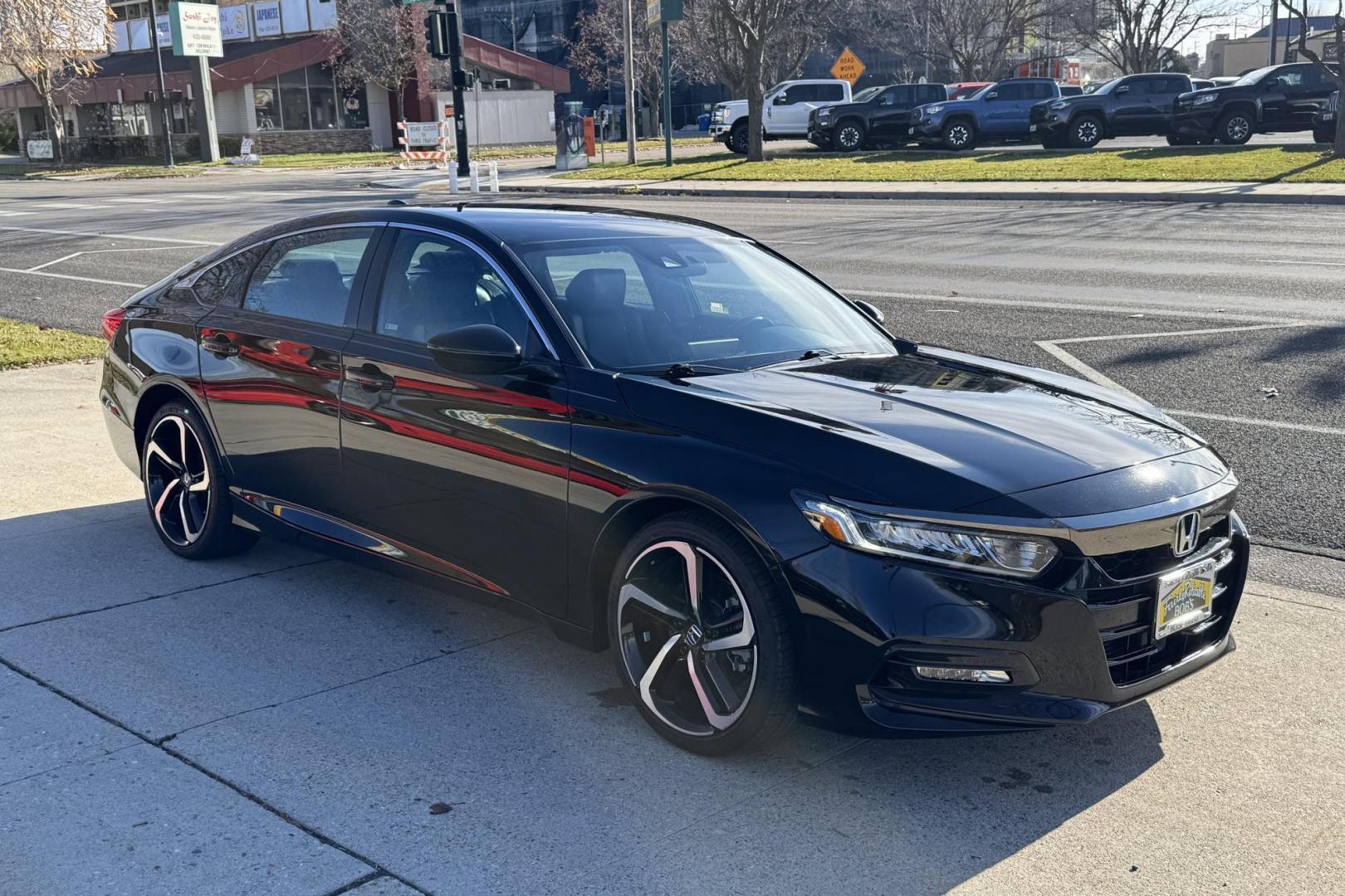 2019 Black /Black Honda Accord Sport (1HGCV1F38KA) with an 4 Cyl 1.5 Liter Turbo engine, Automatic transmission, located at 2304 W. Main St., Boise, ID, 83702, (208) 342-7777, 43.622105, -116.218658 - New Tires! Great Fuel Economy! Fun To Drive! - Photo#2
