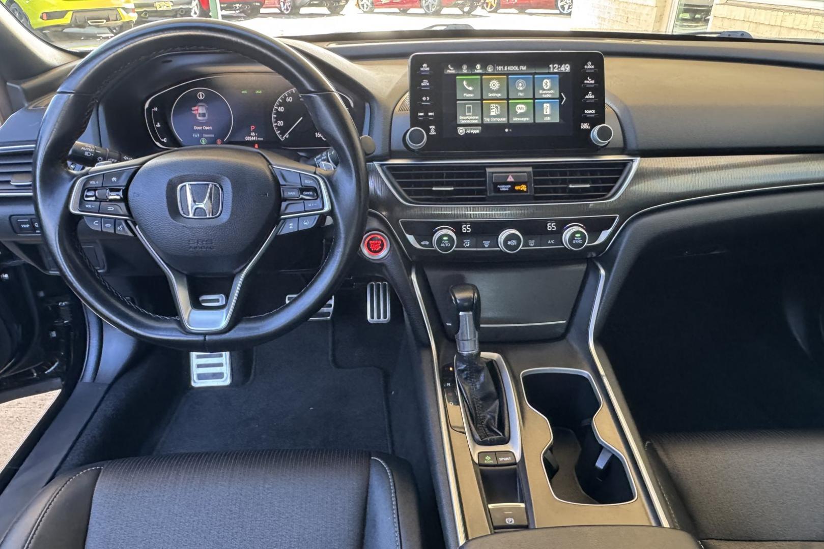 2019 Black /Black Honda Accord Sport (1HGCV1F38KA) with an 4 Cyl 1.5 Liter Turbo engine, Automatic transmission, located at 2304 W. Main St., Boise, ID, 83702, (208) 342-7777, 43.622105, -116.218658 - New Tires! Great Fuel Economy! Fun To Drive! - Photo#13