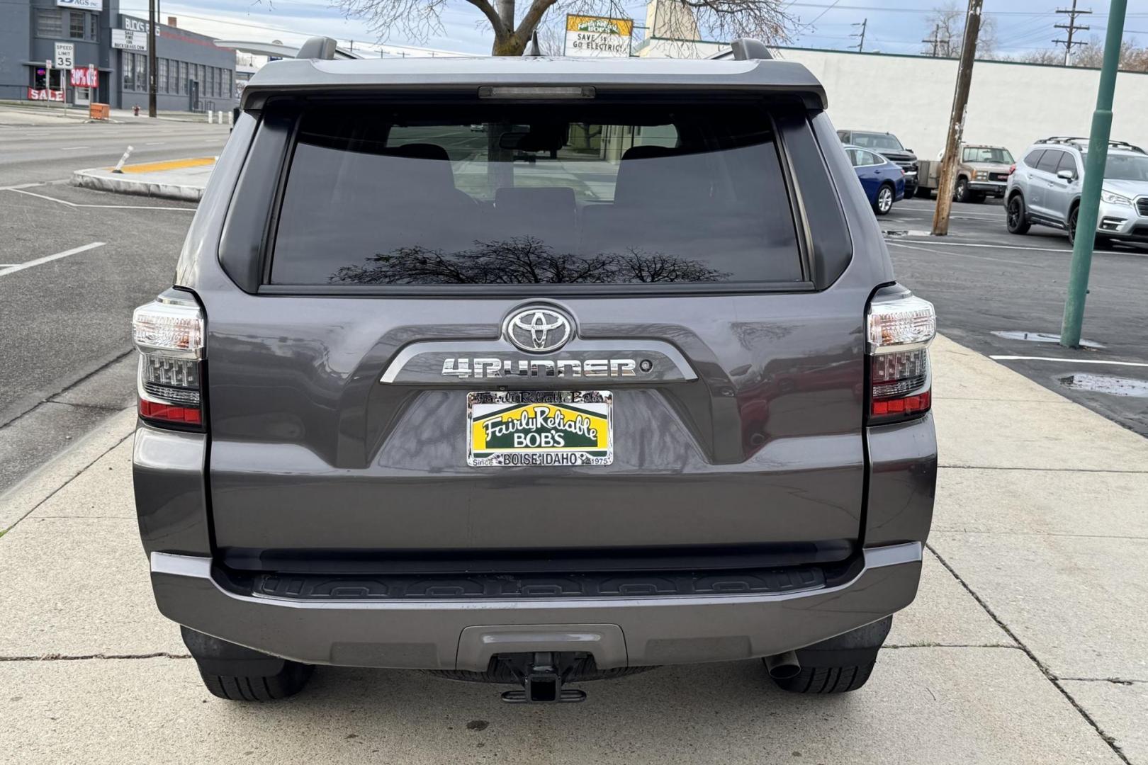 2021 Magnetite Gray Metallic /Black Toyota 4Runner SR5 (JTEEU5JR8M5) with an V6 4.0 Liter engine, Automatic transmission, located at 2304 W. Main St., Boise, ID, 83702, (208) 342-7777, 43.622105, -116.218658 - 3rd Row Seating! Two Wheel Drive! Clean! - Photo#1