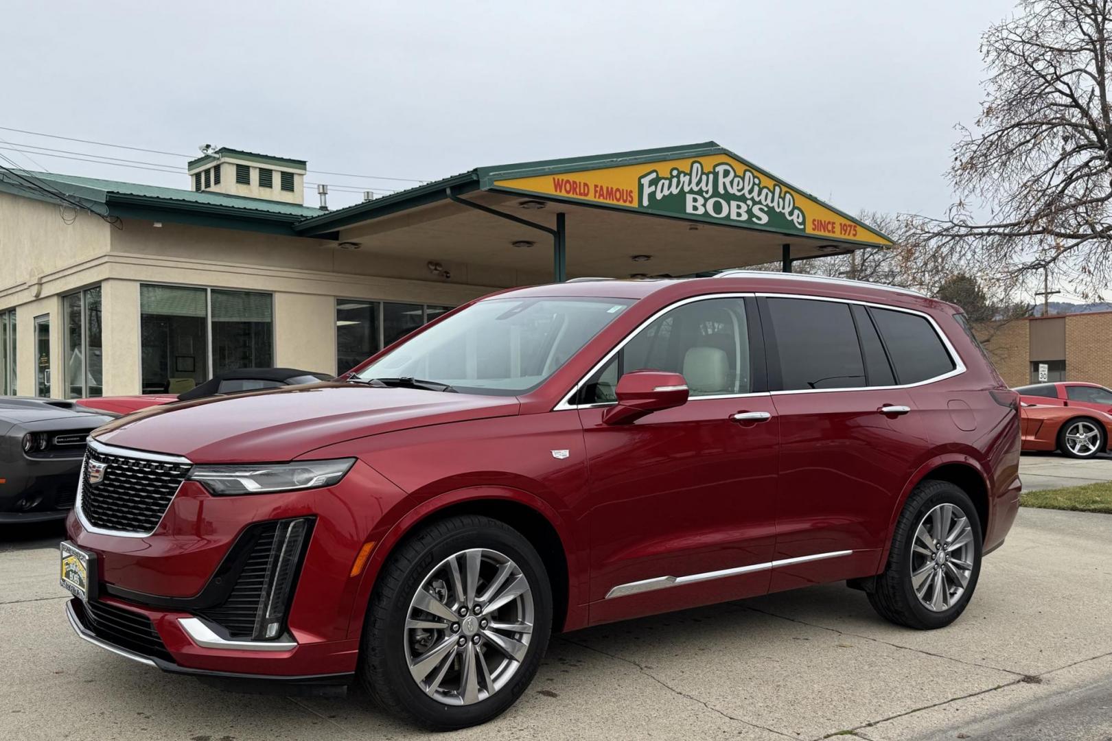 2024 Crystal Red /Cashmere Cadillac XT6 Premium Luxury (1GYKPDRS2RZ) with an V6 3.5 Liter engine, Automatic 9 Speed transmission, located at 2304 W. Main St., Boise, ID, 83702, (208) 342-7777, 43.622105, -116.218658 - 7 Passenger! Power Rear Third Row! Push Button Fold Down Second Row! Ready To Go! - Photo#0