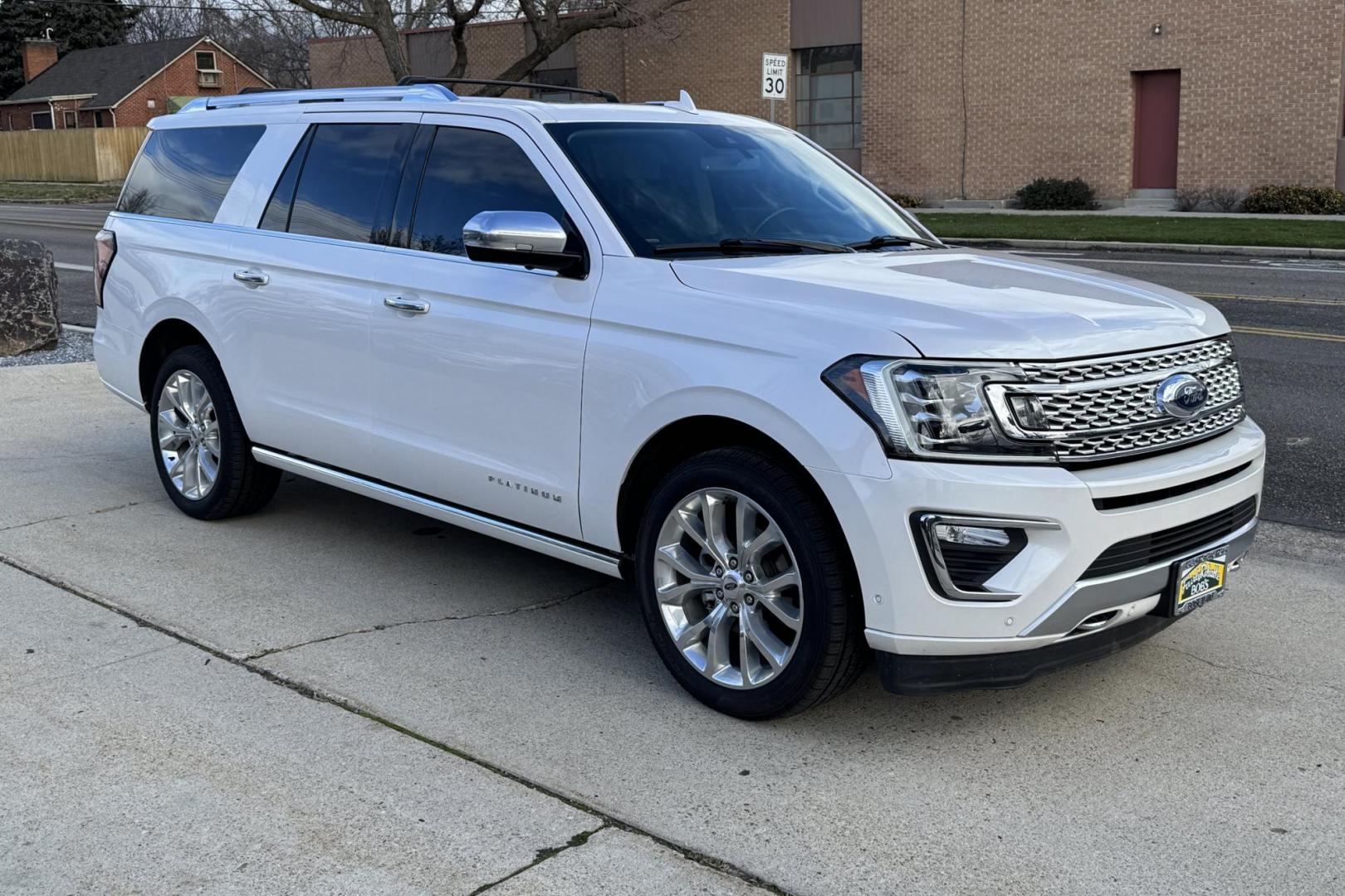 2019 White /Black Ford Expedition Max Platinum (1FMJK1MT9KE) with an V6 3.5 Liter Twin Turbo engine, Automatic 10 Speed transmission, located at 2304 W. Main St., Boise, ID, 83702, (208) 342-7777, 43.622105, -116.218658 - 7 Passenger! 4 Captains Chairs! Loaded With Comfort And Safety Features! - Photo#2