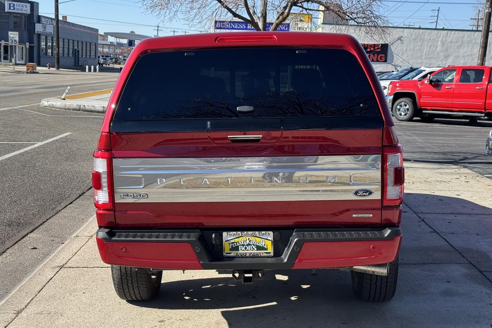 2022 Rapid Red Metallic /Black Ford F-150 Platinum (1FTFW1E85NF) with an V6 3.5 Liter EcoBoost engine, Automatic 10 Speed transmission, located at 2304 W. Main St., Boise, ID, 83702, (208) 342-7777, 43.622105, -116.218658 - Stunning And Highly Optioned! One Owner Idaho Truck! - Photo#1