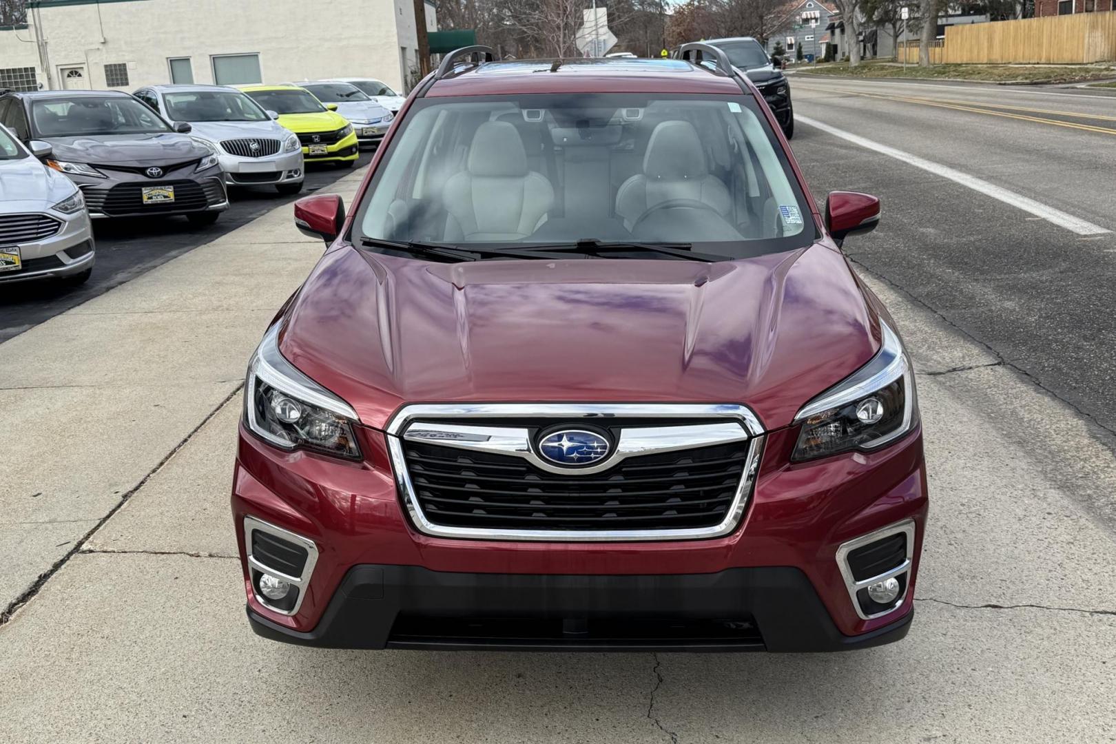 2021 Crimson Red Pearl /Gray Subaru Forester Limited (JF2SKAUC5MH) with an H4 2.5 Liter engine, Automatic transmission, located at 2304 W. Main St., Boise, ID, 83702, (208) 342-7777, 43.622105, -116.218658 - Low Mileage! Loaded With Safety Features Too! - Photo#3