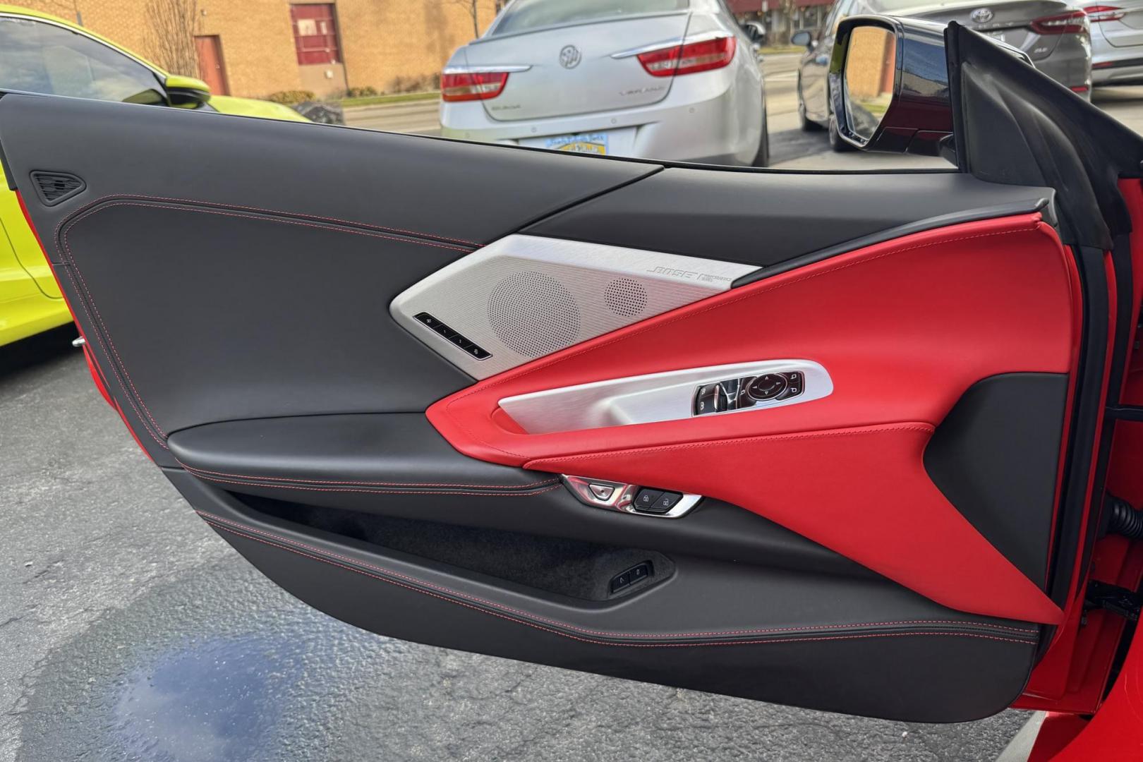 2021 Torch Red /Black Chevrolet Corvette Stingray 3LT Z51 (1G1YC2D48M5) with an V8 6.2 Liter engine, Automatic 8 Speed transmission, located at 2304 W. Main St., Boise, ID, 83702, (208) 342-7777, 43.622105, -116.218658 - Highly Optioned! One Owner! Stunning Corvette Stingray With Lift! - Photo#4