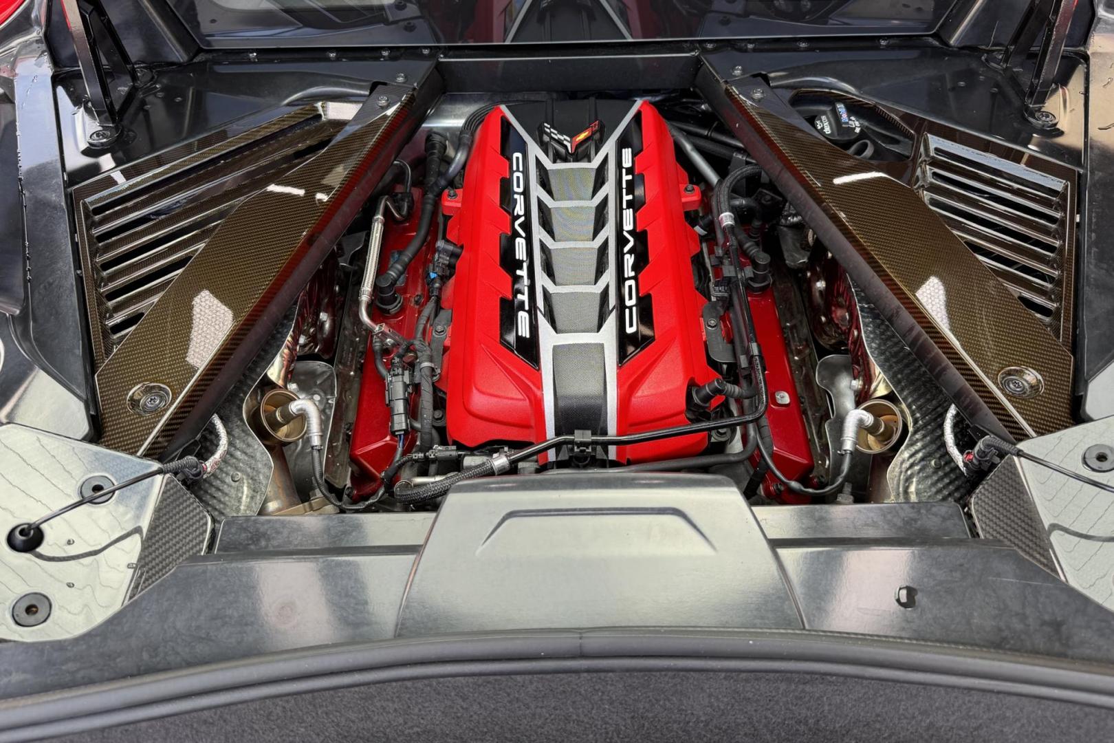 2021 Torch Red /Black Chevrolet Corvette Stingray 3LT Z51 (1G1YC2D48M5) with an V8 6.2 Liter engine, Automatic 8 Speed transmission, located at 2304 W. Main St., Boise, ID, 83702, (208) 342-7777, 43.622105, -116.218658 - Highly Optioned! One Owner! Stunning Corvette Stingray With Lift! - Photo#17