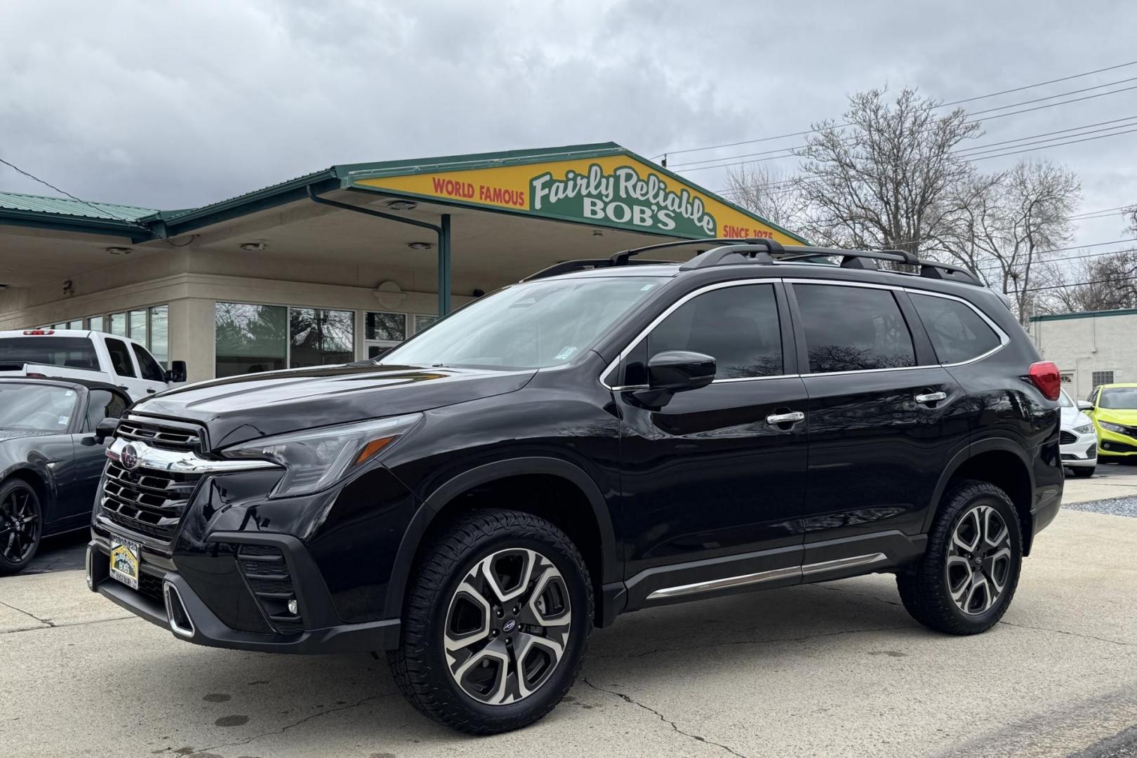 2024 Crystal Black Silica /Black Subaru Ascent Touring (4S4WMAWD1R3) with an H4 2.4 Liter Turbo engine, Automatic transmission, located at 2304 W. Main St., Boise, ID, 83702, (208) 342-7777, 43.622105, -116.218658 - Remaining Factory Warranty! Highly Optioned! Ready For The Family Road Trip! - Photo#0