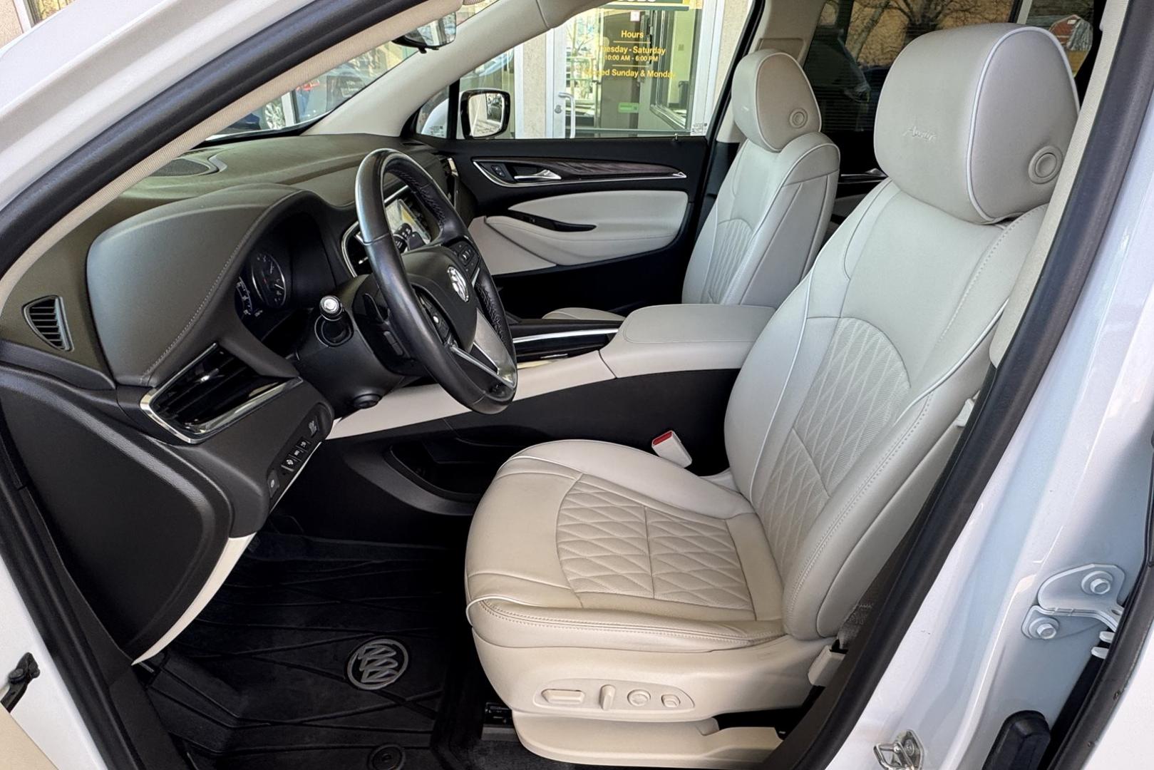 2022 White Frost Tintcoat /Chestnut/Ebony Buick Enclave Avenir (5GAEVCKW7NJ) with an V6 3.6 Liter engine, Automatic 9 Speed transmission, located at 2304 W. Main St., Boise, ID, 83702, (208) 342-7777, 43.622105, -116.218658 - Highly Optioned With Safety, Comfort And Power! - Photo#21